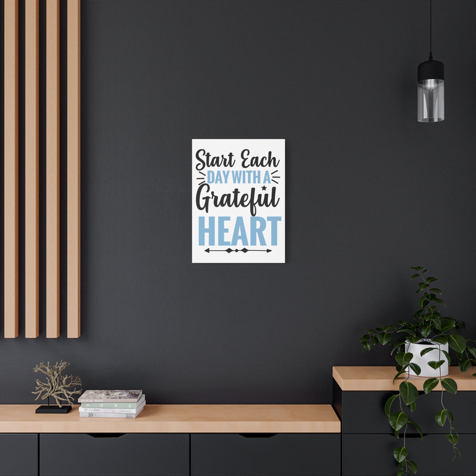 Scripture Canvas A Grateful Heart Psalm 107:1 Christian Wall Art Print Ready to Hang-Express Your Love Gifts