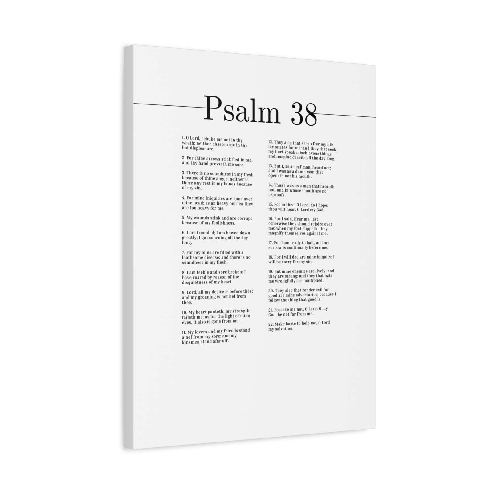 Scripture Canvas O Lord My Salvation Psalm 38 Christian Wall Art Bible Verse Print Ready to Hang-Express Your Love Gifts