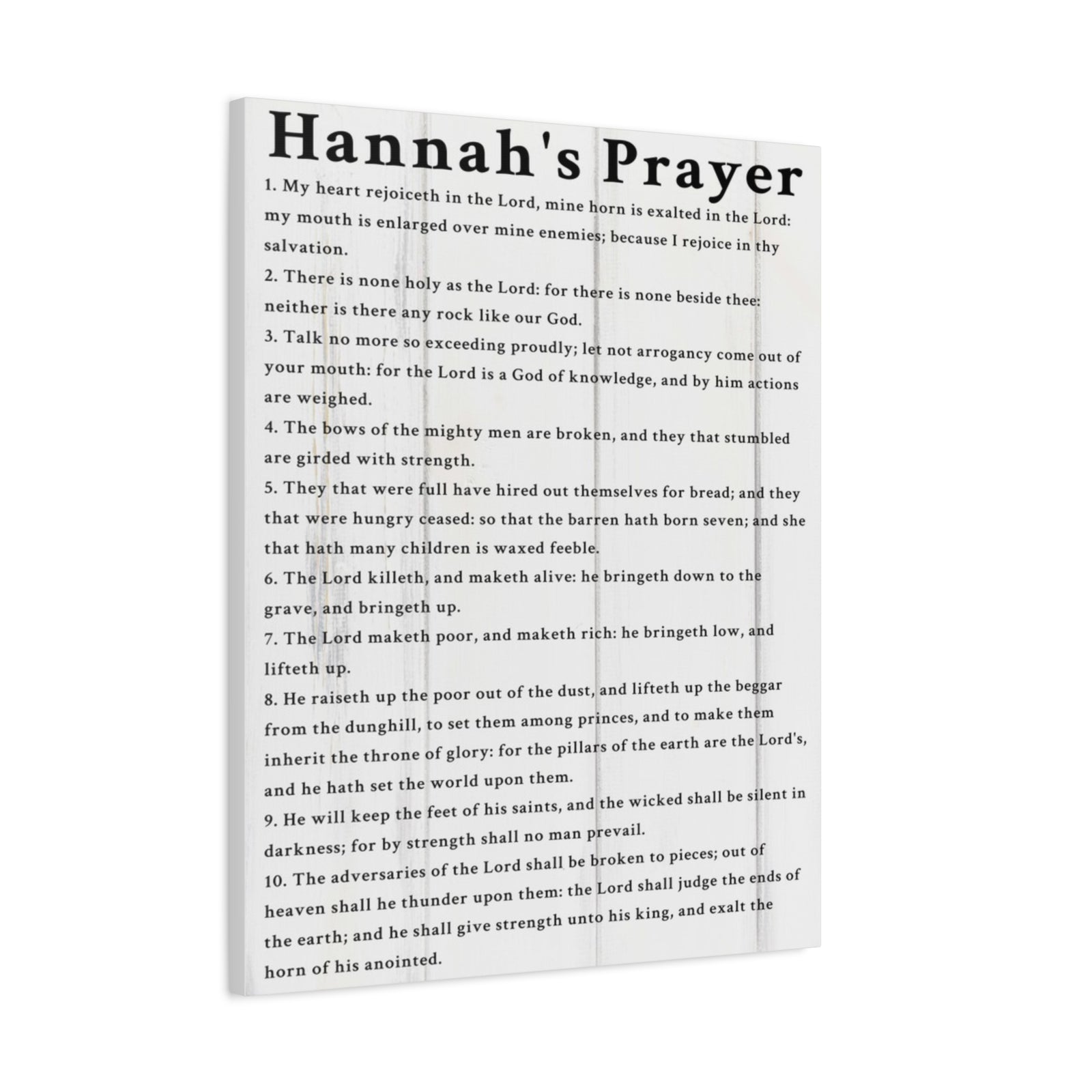 Scripture Walls Hannah's Prayer 1 Samuel 2:1–10 White Bible Verse Canvas Christian Wall Art Ready to Hang Unframed-Express Your Love Gifts