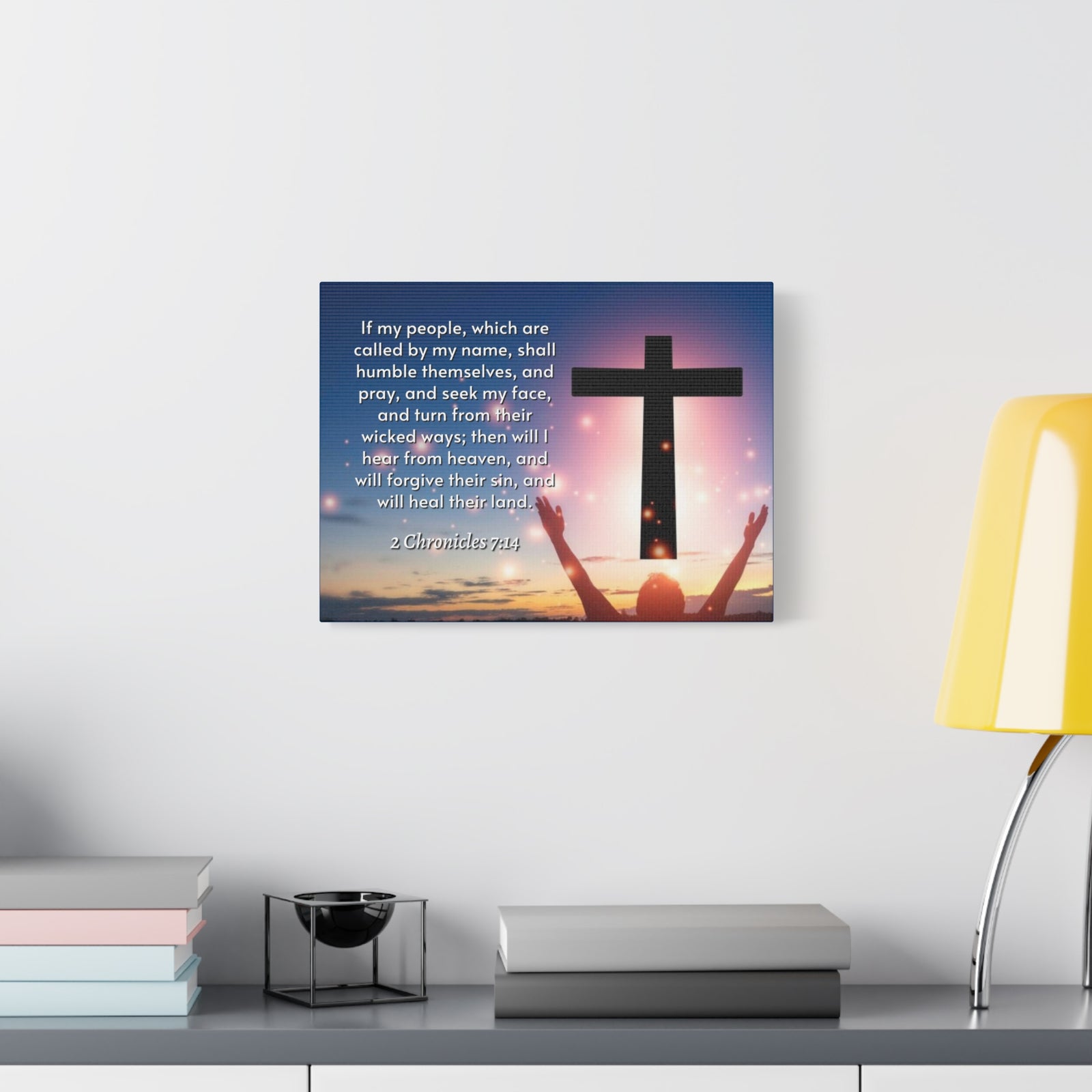 Scripture Walls Hear From Heaven 2 Chronicles 7:14 Bible Verse Canvas Christian Wall Art Ready to Hang-Express Your Love Gifts
