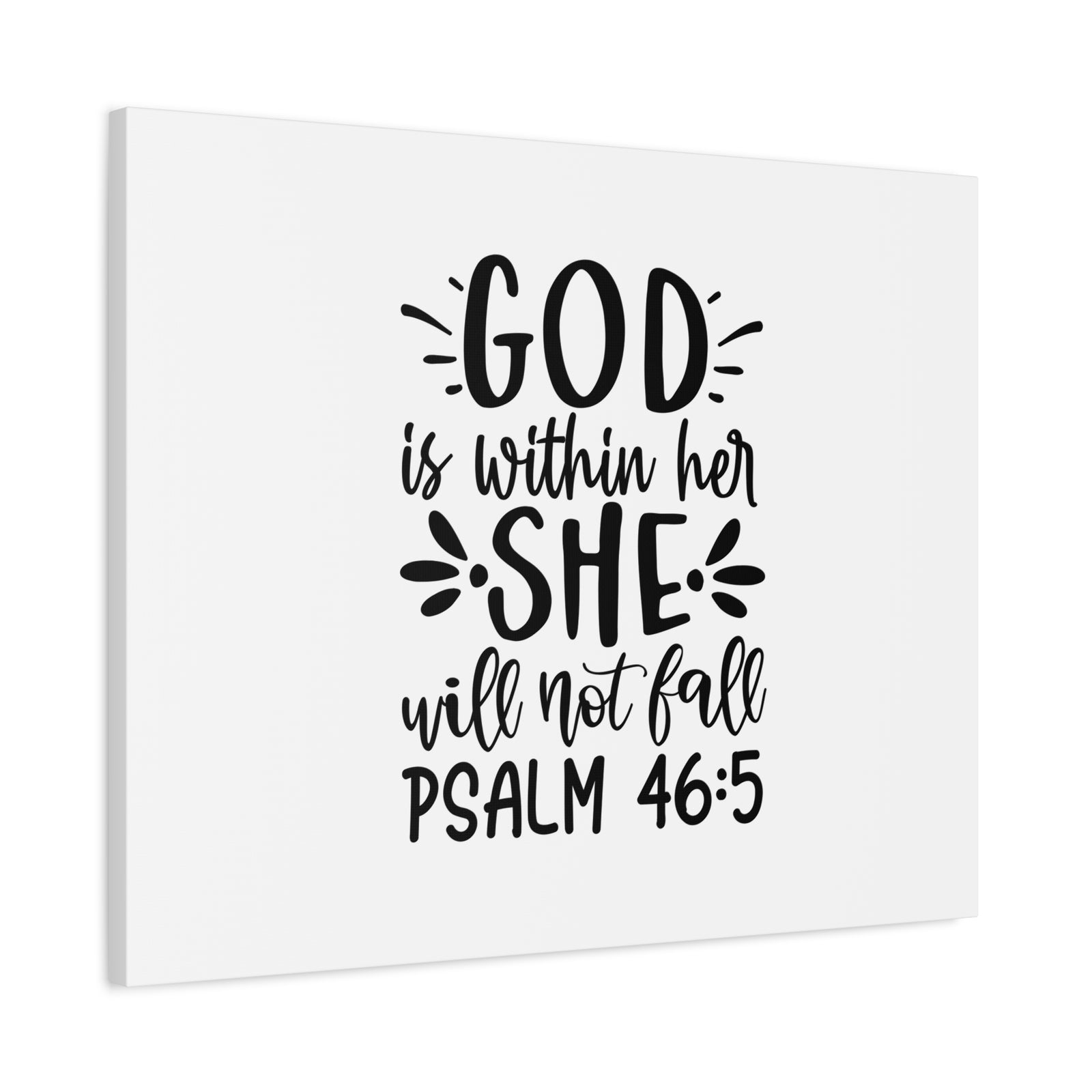 Scripture Canvas Will Not Fall Psalm 46:5 Christian Wall Art Bible Verse Print Ready to Hang-Express Your Love Gifts