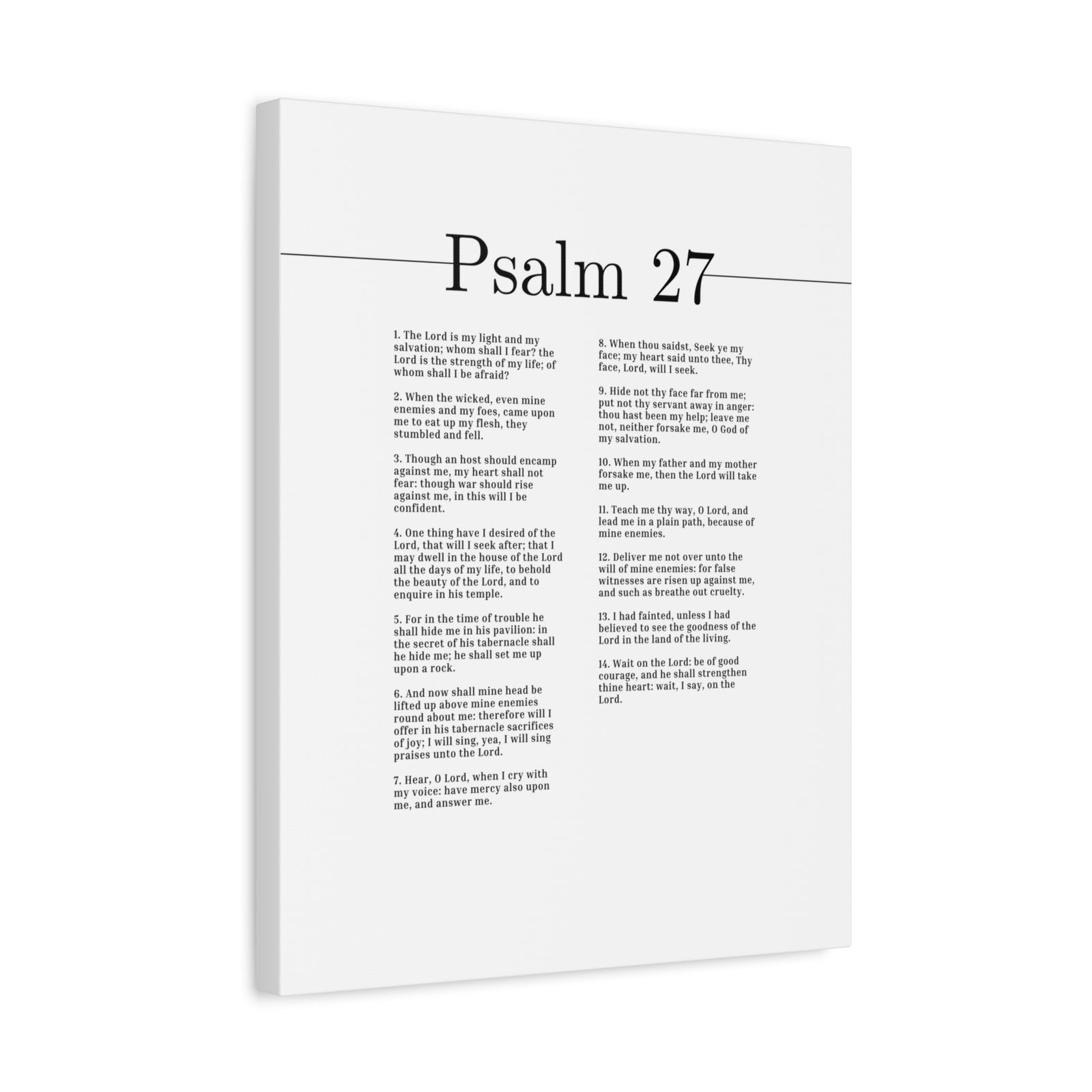Scripture Canvas The Lord Is My Light And My Salvation Psalm 27 Christian Wall Art Bible Verse Print Ready to Hang-Express Your Love Gifts