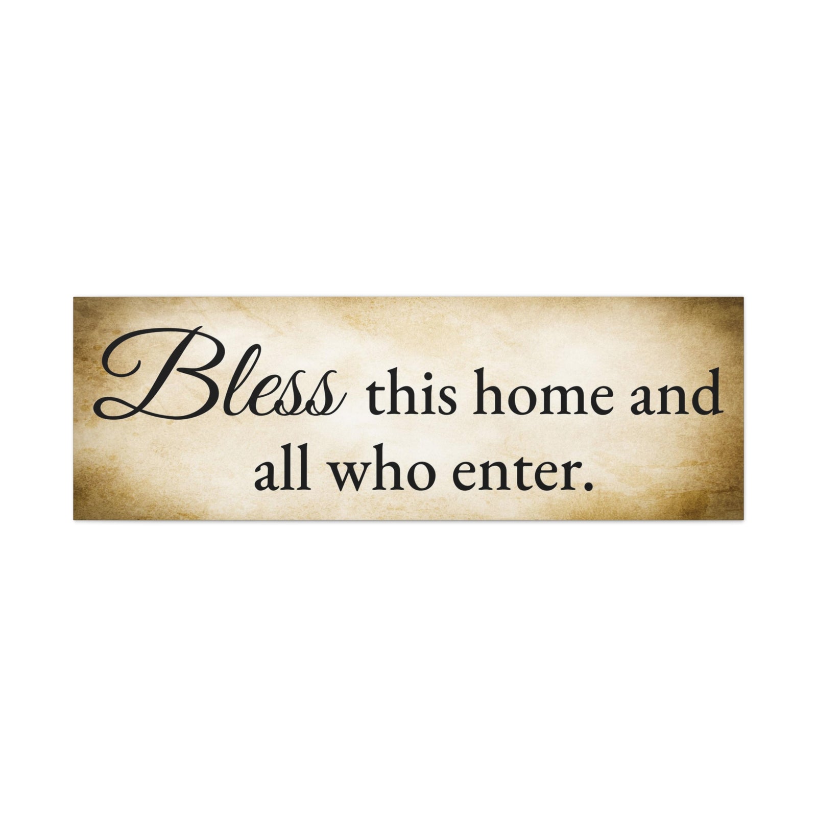 Scripture Walls Bless This Home Luke 10:5 Gold Bible Verse Canvas Christian Wall Art Ready to Hang Unframed-Express Your Love Gifts