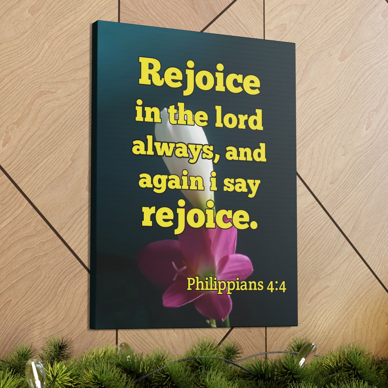 Scripture Canvas In The Lord Always Philippians 4:4 Christian Wall Art Bible Verse Print Ready to Hang-Express Your Love Gifts