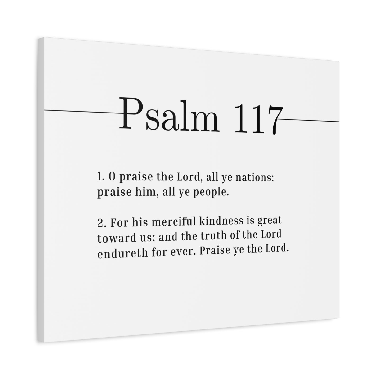 Scripture Canvas Merciful Kindness Psalm 117 Christian Wall Art Bible Verse Print Ready to Hang-Express Your Love Gifts