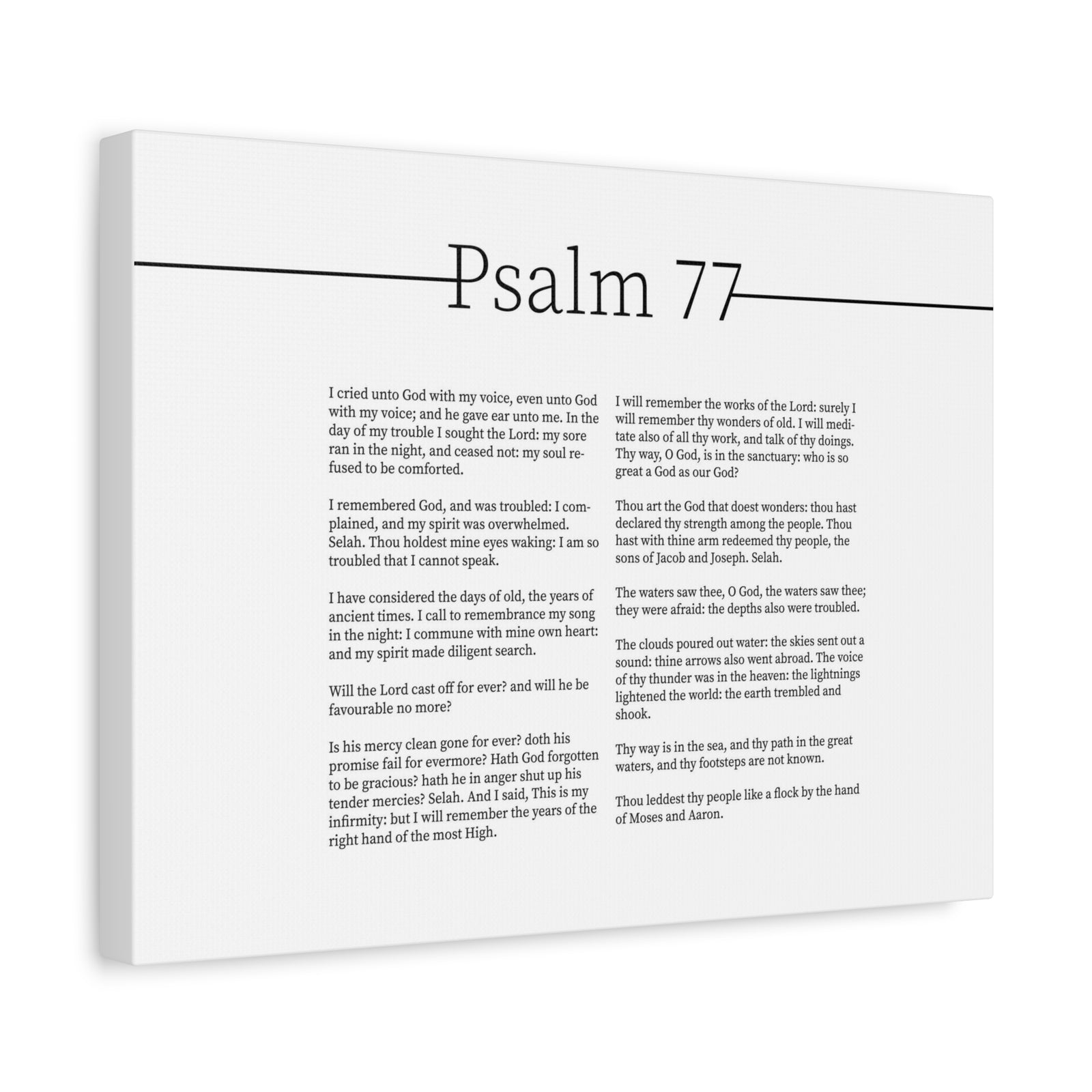 Scripture Canvas God's Faithfulness Psalm 77 Christian Wall Art Bible Verse Print Ready to Hang-Express Your Love Gifts