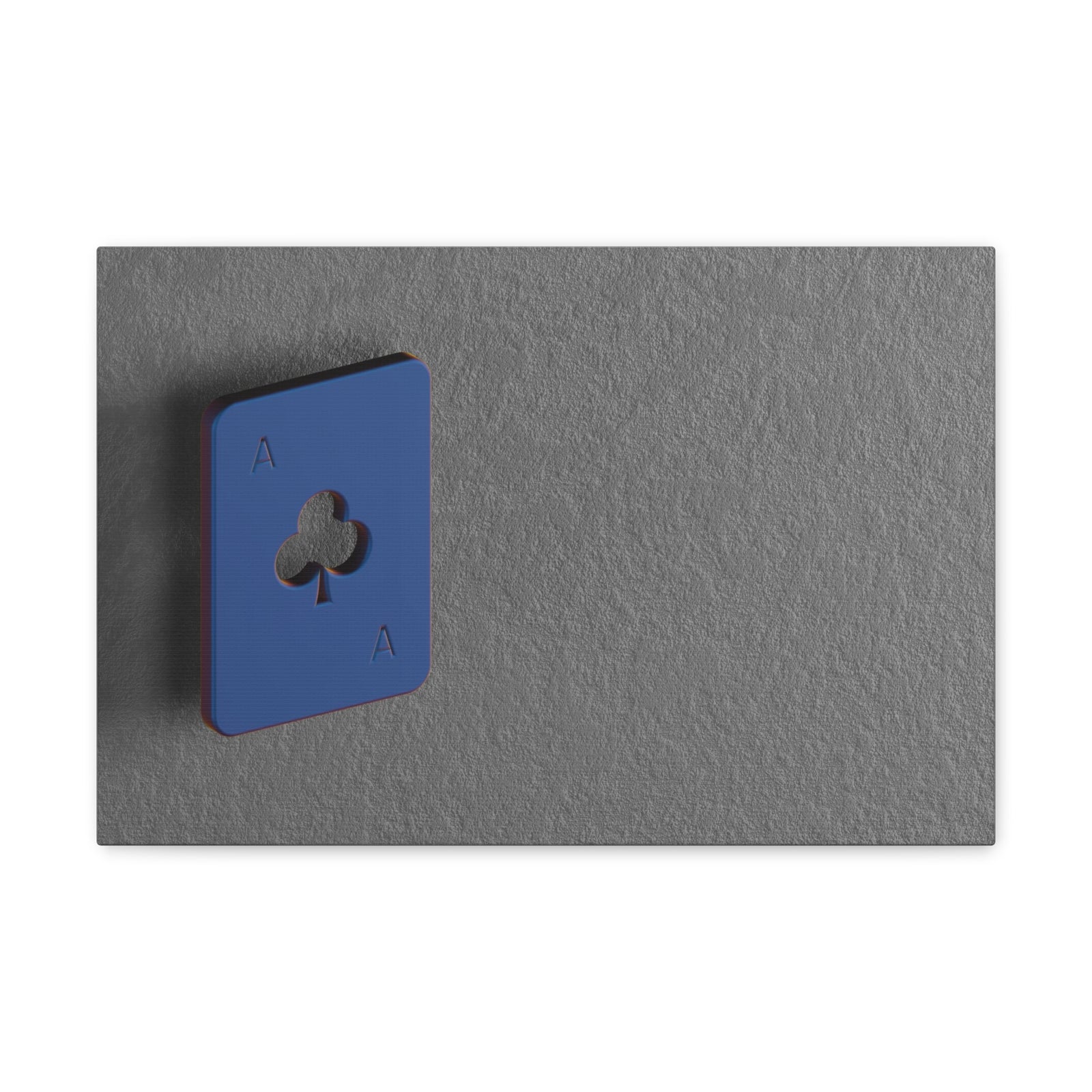 Blue Ace of Club Chip Playing Card Canvas Wall Art for Home Decor Ready-to-Hang-Express Your Love Gifts