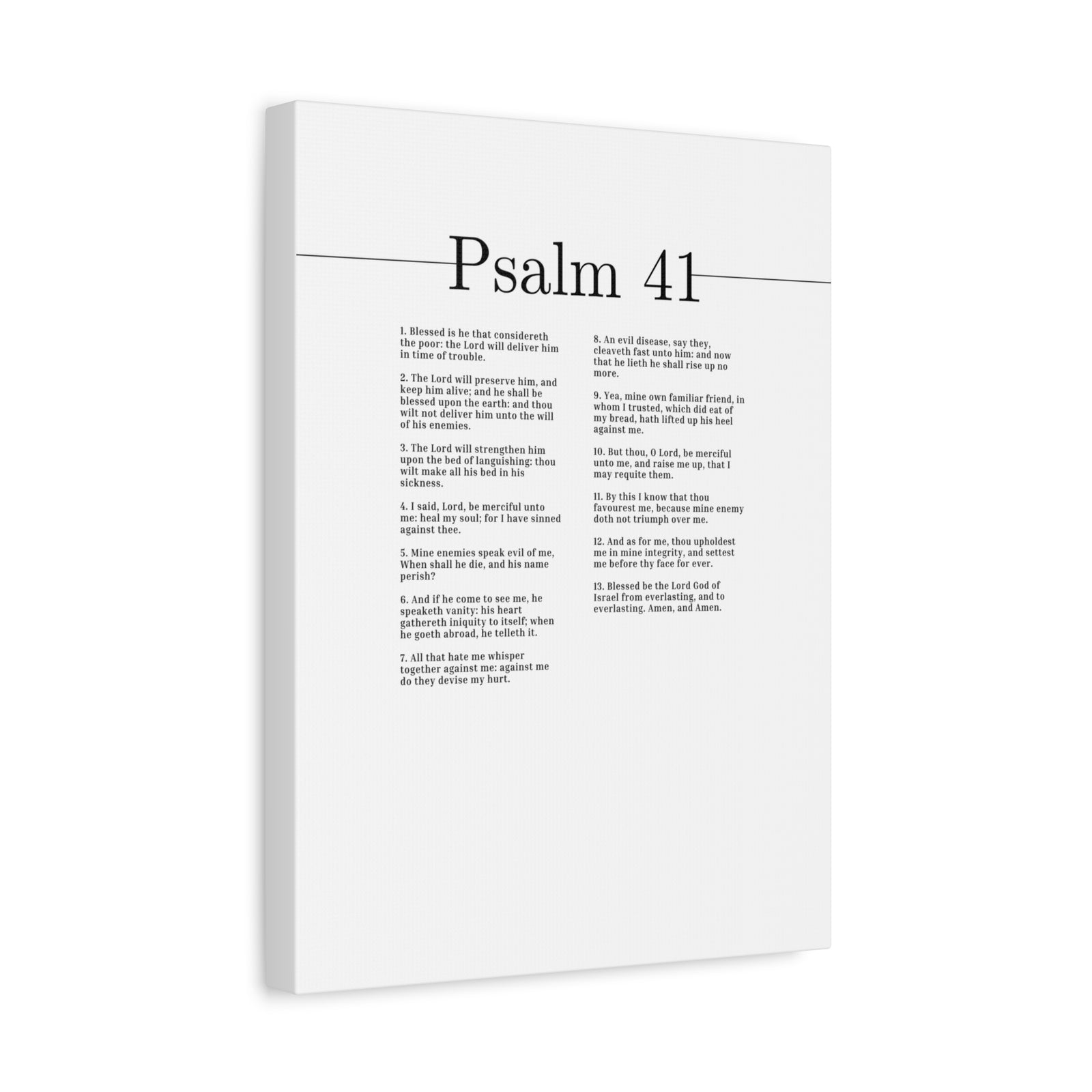 Scripture Canvas The Lord Will Strengthen Him Psalm 41 Christian Wall Art Bible Verse Print Ready to Hang-Express Your Love Gifts