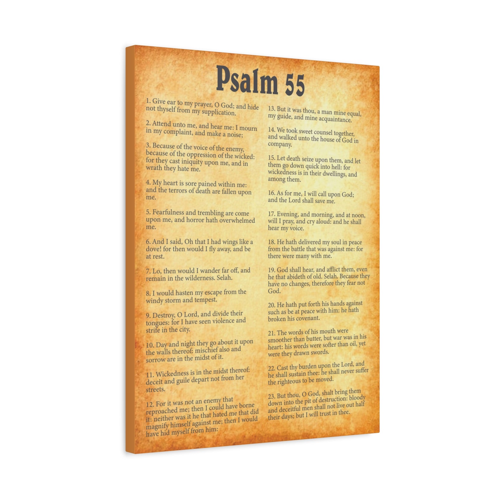 Scripture Walls Psalm 55 Gold Bible Chapter Canvas Christian Wall Art Ready to Hang-Express Your Love Gifts