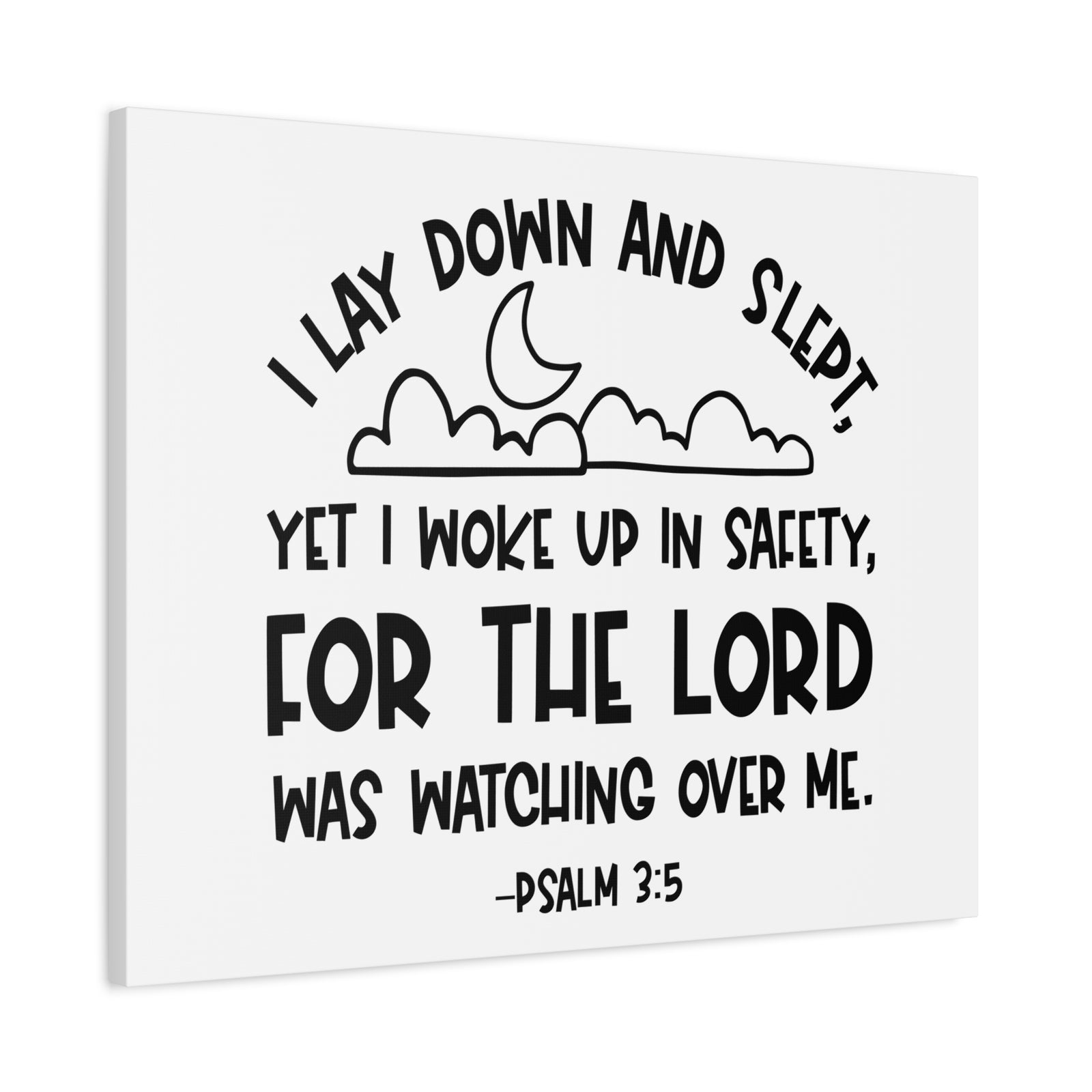 Scripture Walls Psalm 3:5 For The Lord Bible Verse Canvas Christian Wall Art Ready to Hang Unframed-Express Your Love Gifts