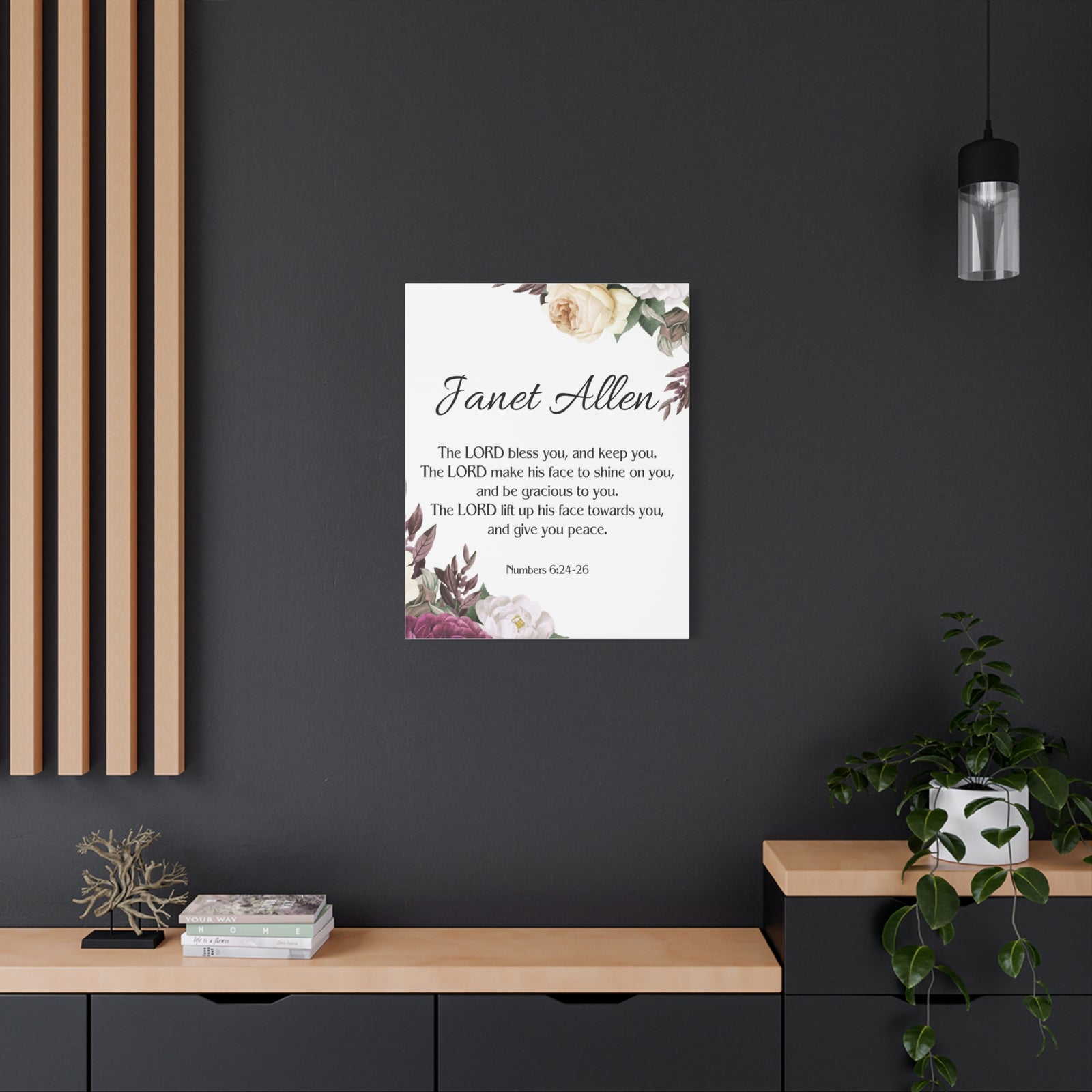 Scripture Walls Personalized Numbers 6:24-26 Bible Chapter Canvas Christian Wall Art Ready to Hang-Express Your Love Gifts