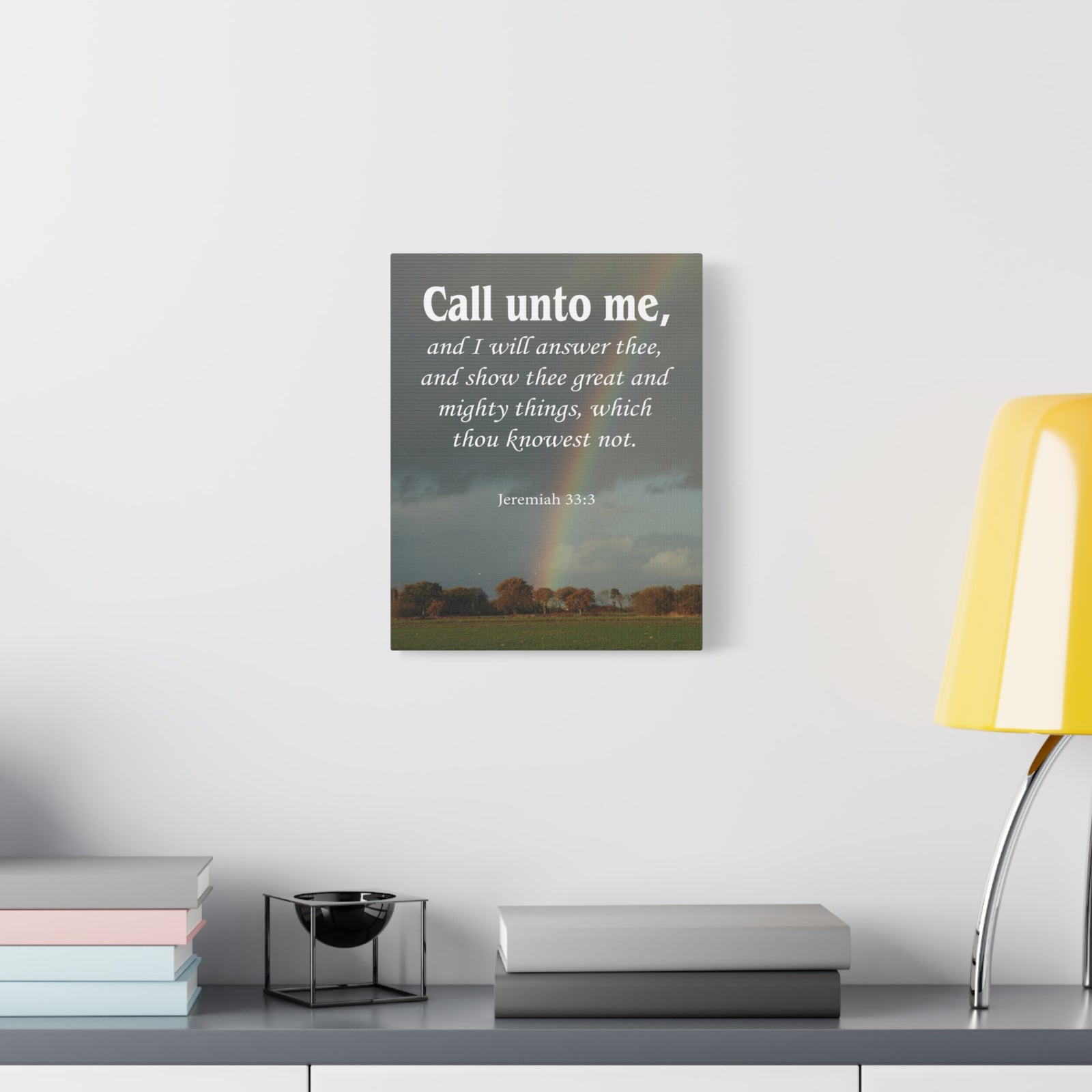 Scripture Canvas Call Unto Me Jeremiah 33:3 Christian Wall Art Bible Verse Print Ready to Hang-Express Your Love Gifts