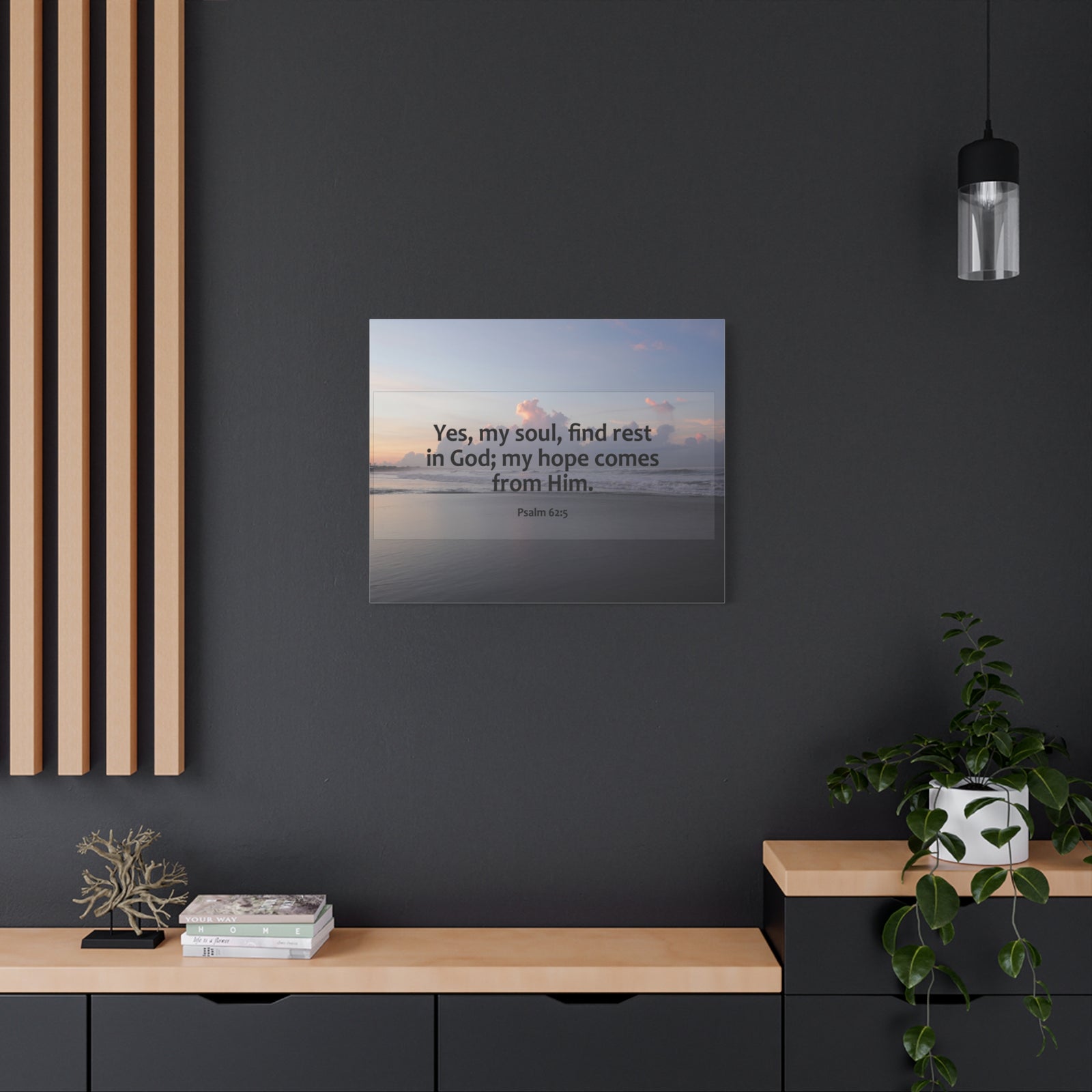 Scripture Canvas Find Rest In God Psalm 62:5 Christian Wall Art Bible Verse Print Ready to Hang-Express Your Love Gifts