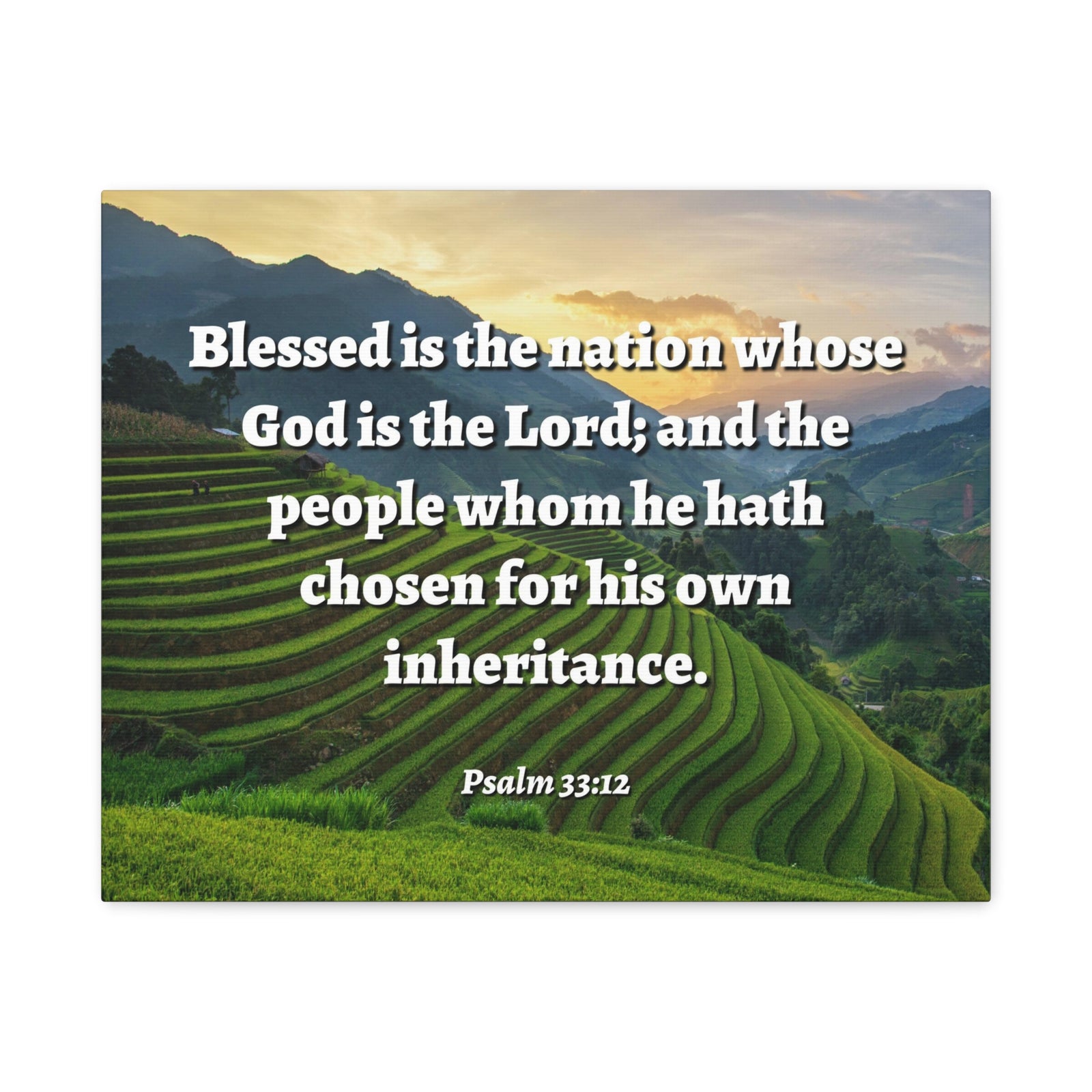 Scripture Walls Blessed Is The Nation Psalm 33:12 Bible Verse Canvas Christian Wall Art Ready to Hang-Express Your Love Gifts