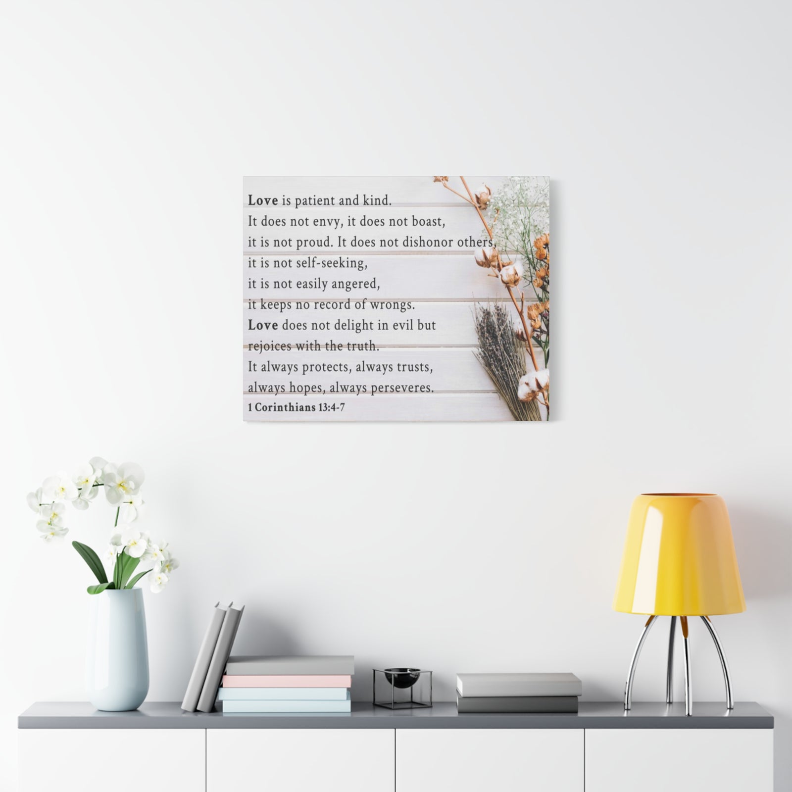 Scripture Walls Love is 1 Corinthians 13:4-7 Bible Verse Canvas Christian Wall Art Ready to Hang Unframed-Express Your Love Gifts