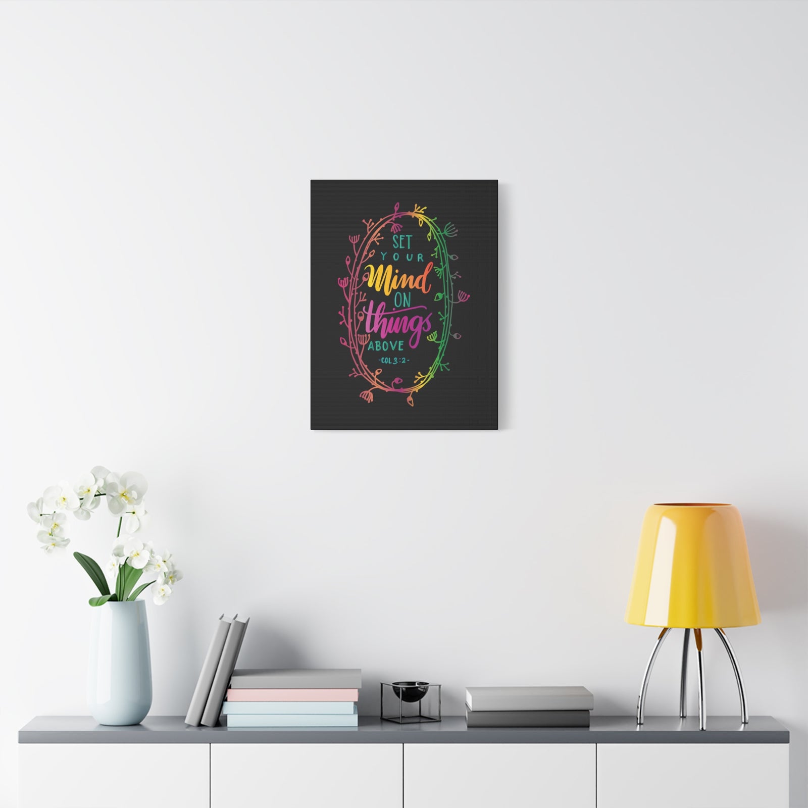 Scripture Canvas Things Above Col 3:2 Christian Wall Art Bible Verse Print Ready to Hang-Express Your Love Gifts