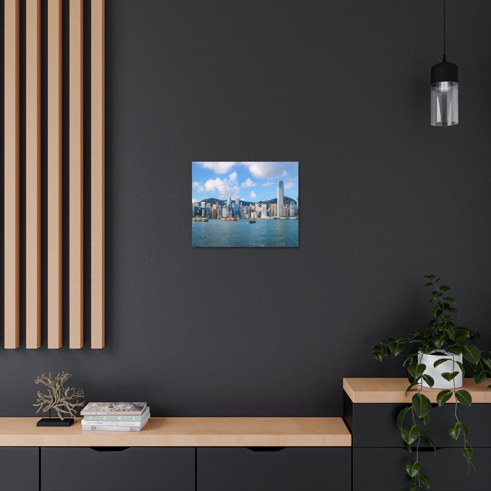 Hong Kong Daytime Skyline Canvas Artwork High-Quality Breathtaking Stunning Cityscape for Home Decor Ready to Hang-Express Your Love Gifts