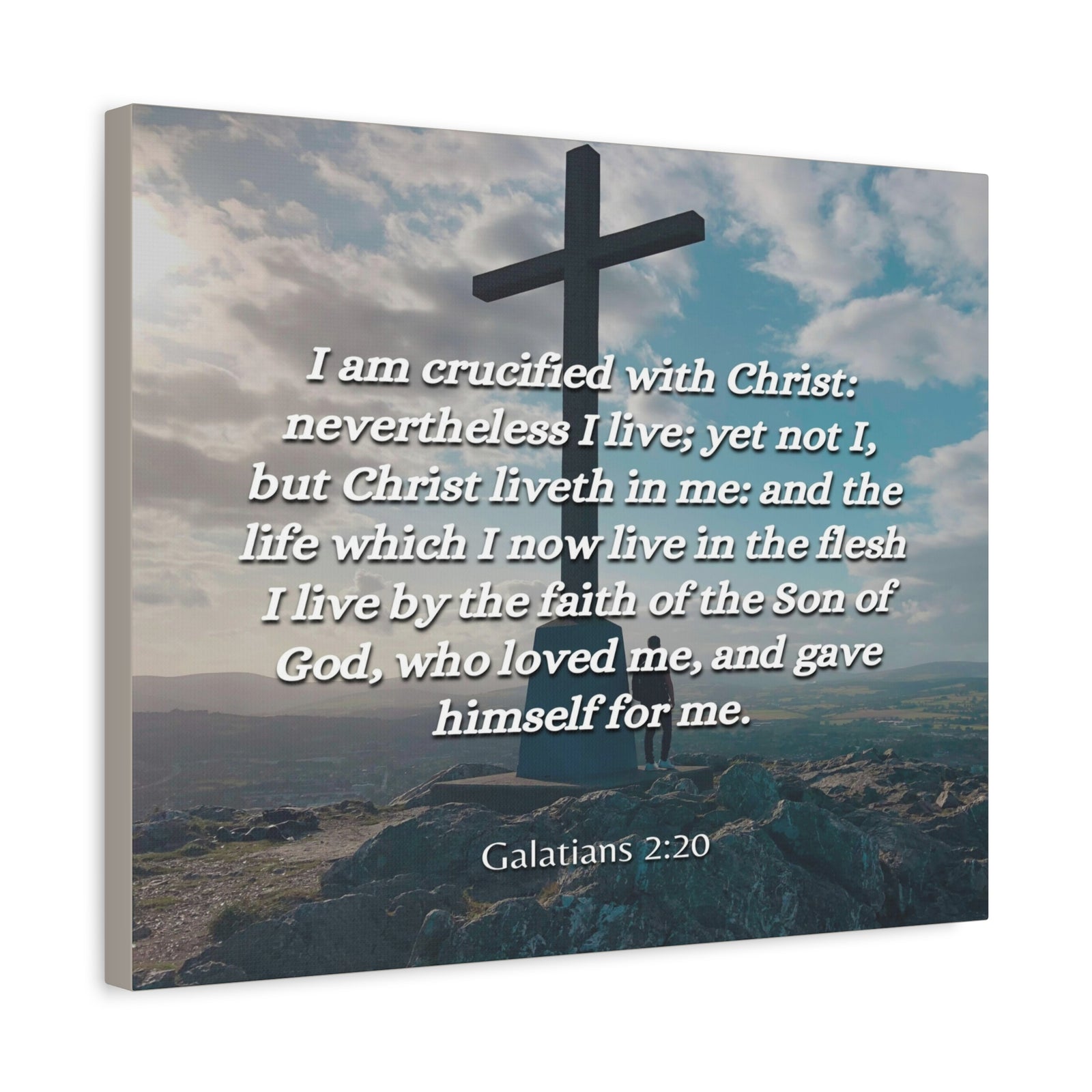 Scripture Canvas By The Faith Galatians 2:20 Christian Wall Art Bible Verse Print Ready to Hang-Express Your Love Gifts