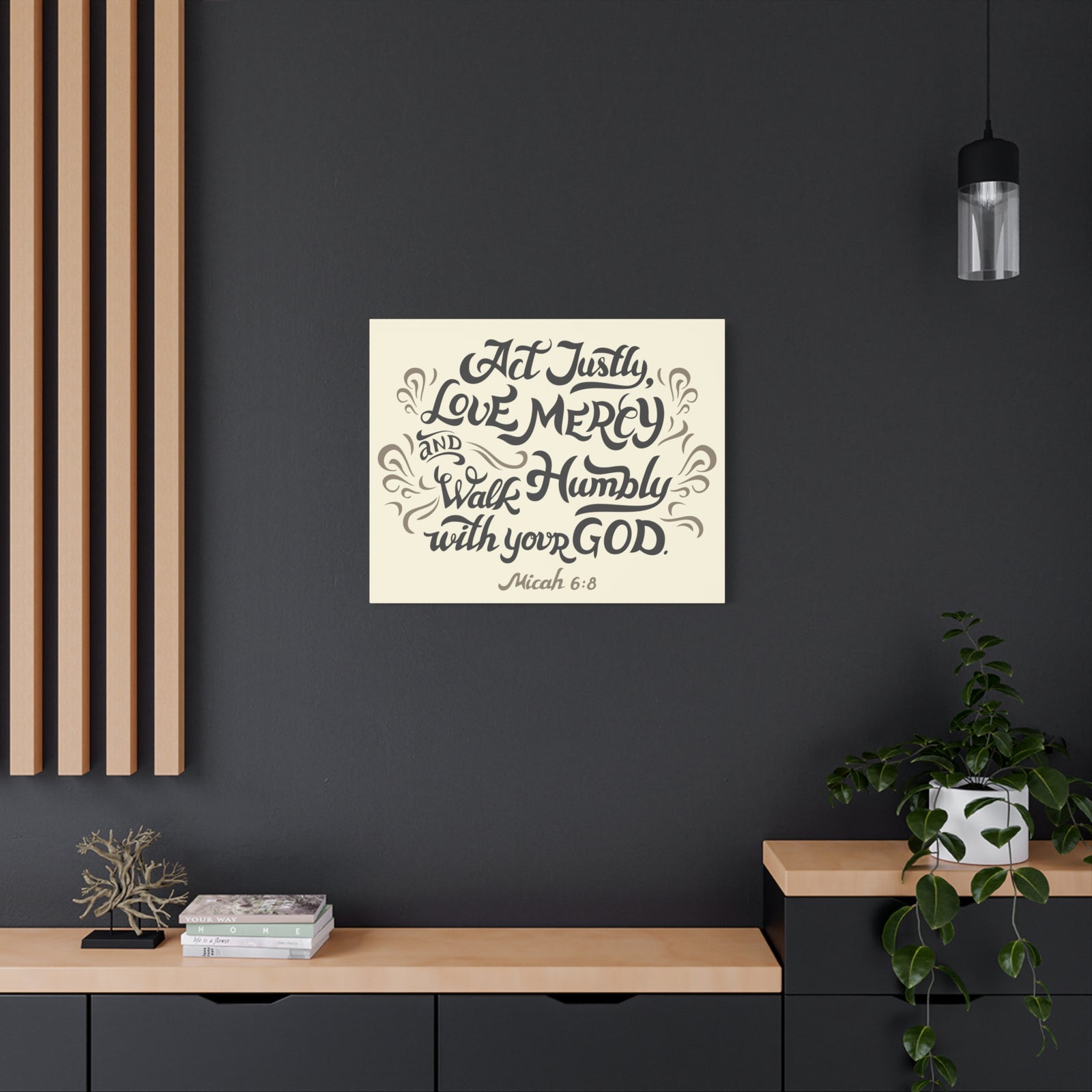 Scripture Canvas Act Justly Walk Humbly Micah 6:8 Christian Wall Art Bible Verse Print Ready To Hang-Express Your Love Gifts