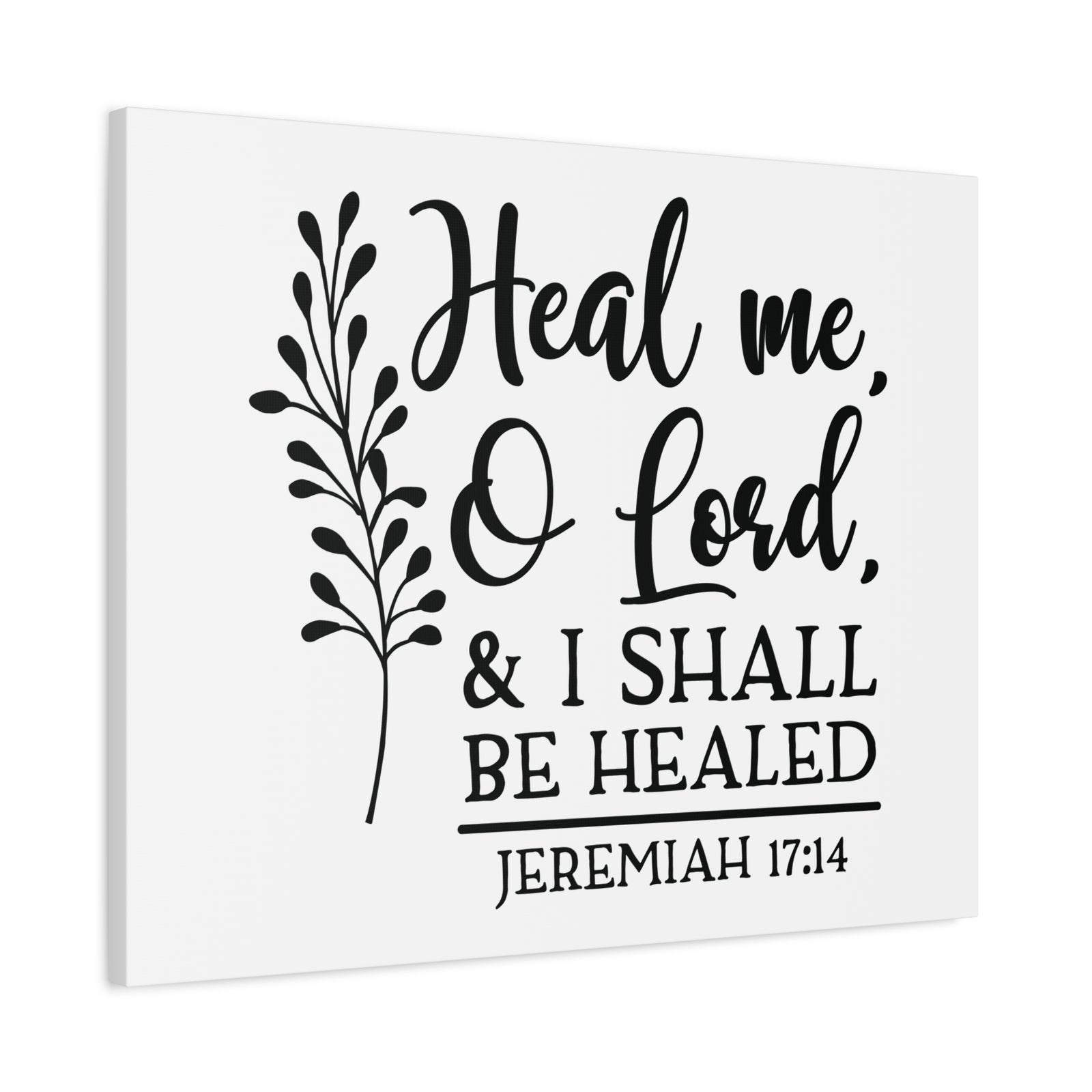 Scripture Canvas I Shall Be Healed Jeremiah 17:14 Christian Wall Art Bible Verse Print Ready to Hang-Express Your Love Gifts