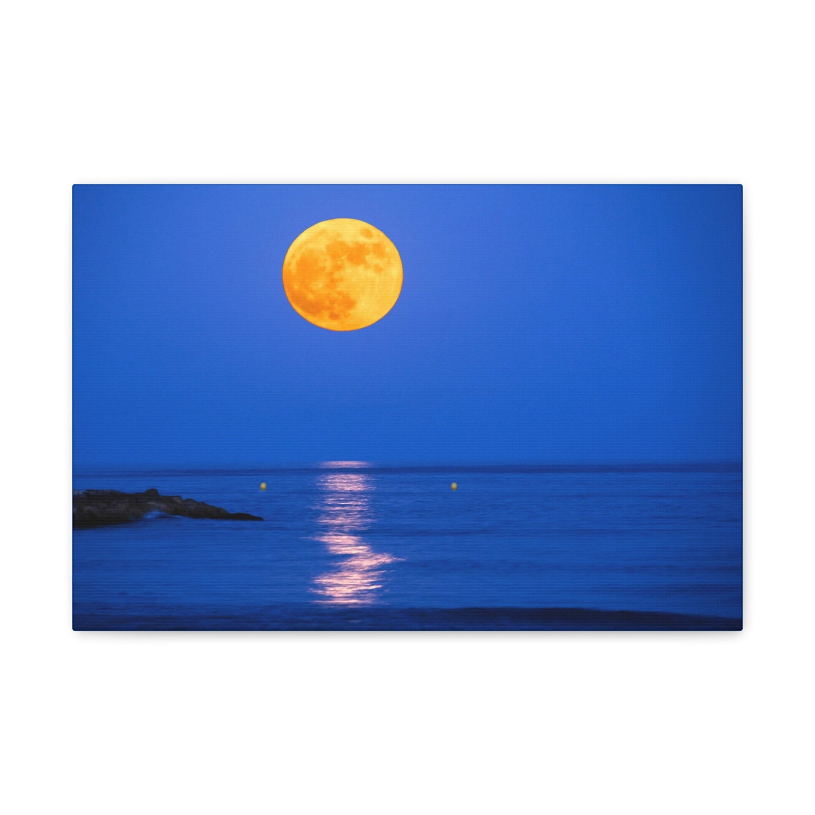 Super Moon over Seascape Sea Canvas Wall Art for Home Decor Ready-to-Hang-Express Your Love Gifts