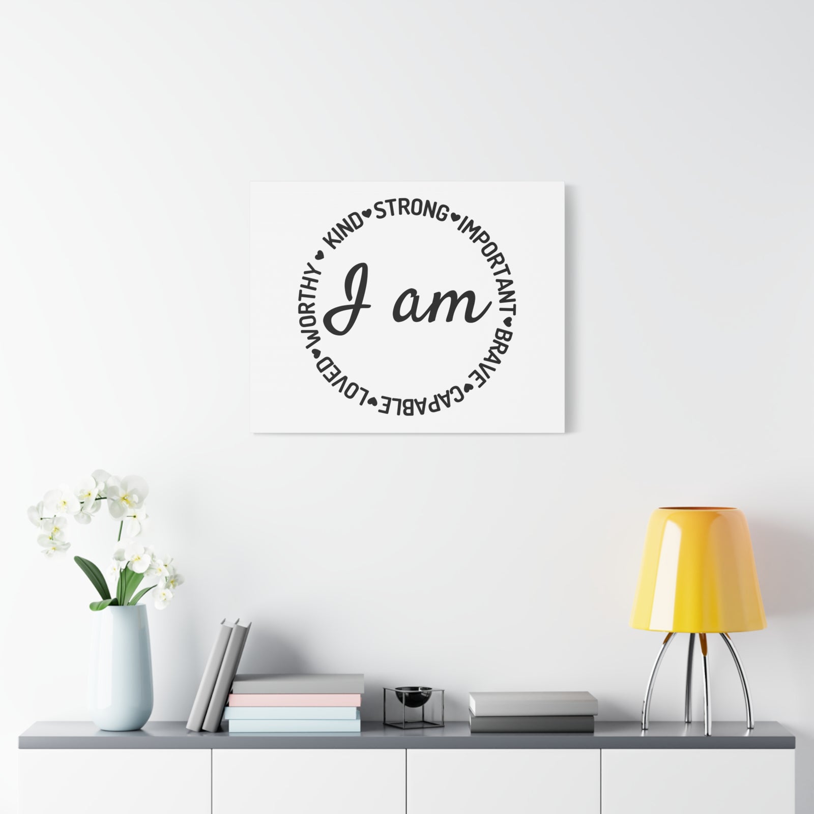 Inspirational Quote Canvas I Am Wall Art Motivational Motto Inspiring Posters Prints Artwork Decor Ready to Hang-Express Your Love Gifts