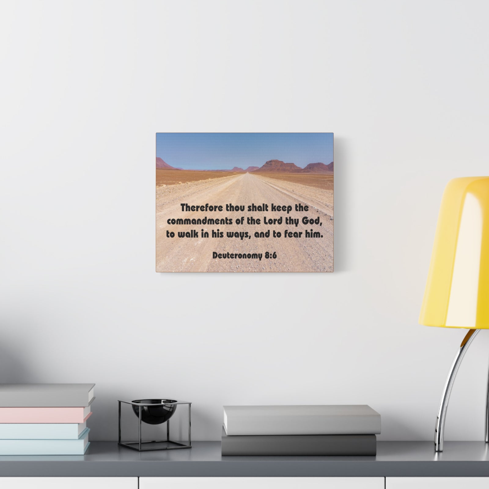 Bible Verse Canvas The Commandments of The Lord Thy God Deuteronomy 8:6 Christian Home Décor Wall Art Scripture Ready to Hang Faith Print-Express Your Love Gifts