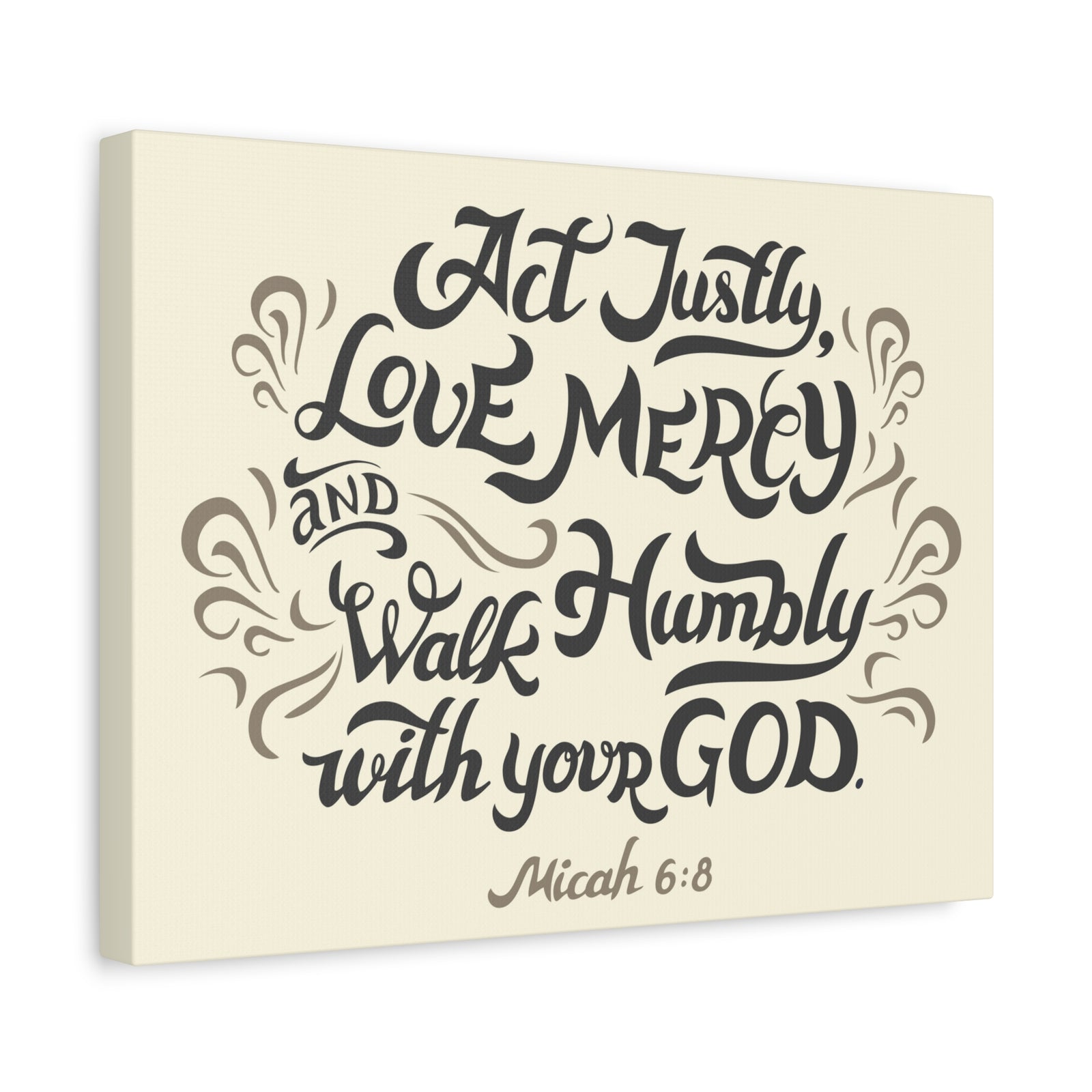 Scripture Canvas Act Justly Walk Humbly Micah 6:8 Christian Wall Art Bible Verse Print Ready To Hang-Express Your Love Gifts