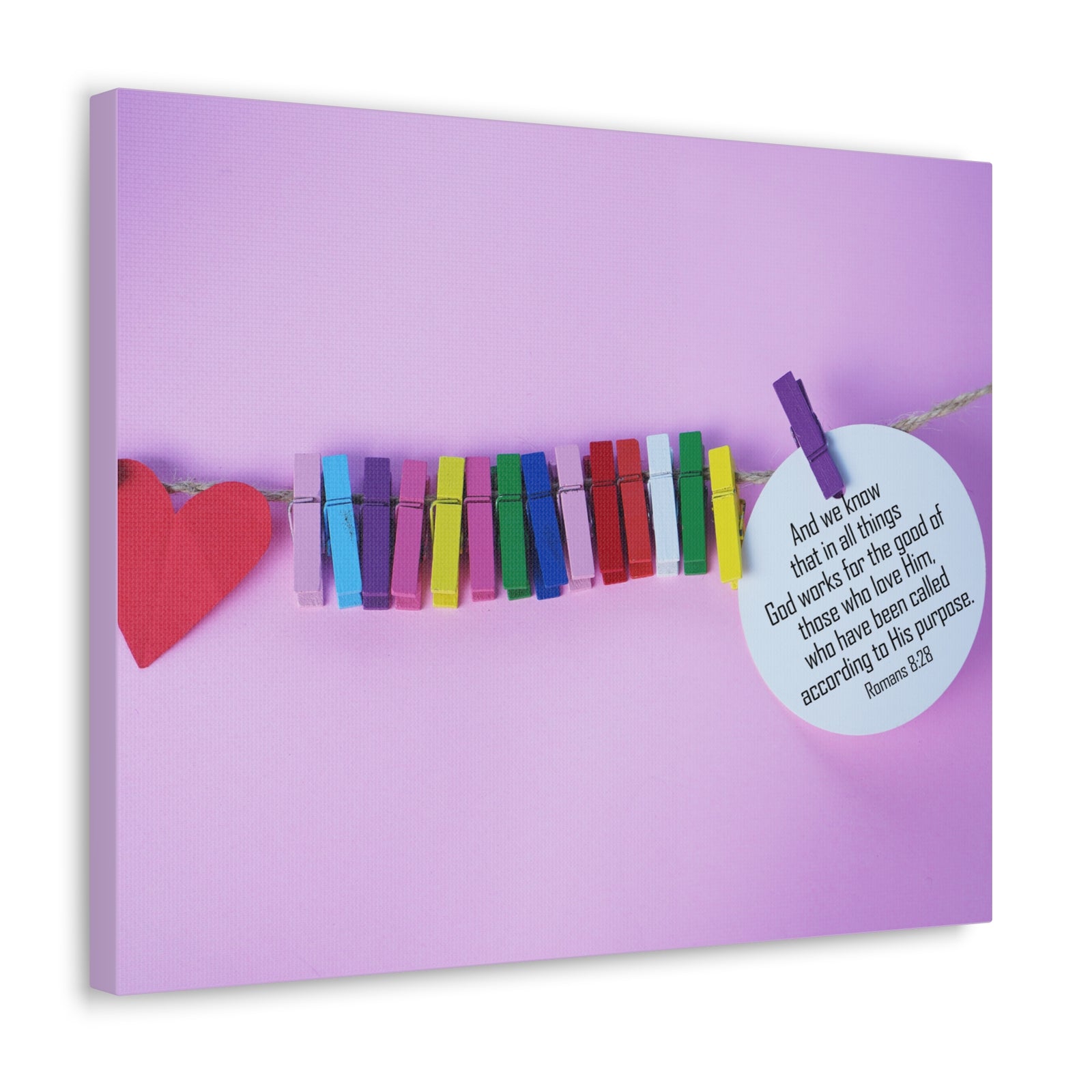 Scripture Walls His Purpose Romans 8:28 Bible Verse Canvas Christian Wall Art Ready to Hang-Express Your Love Gifts