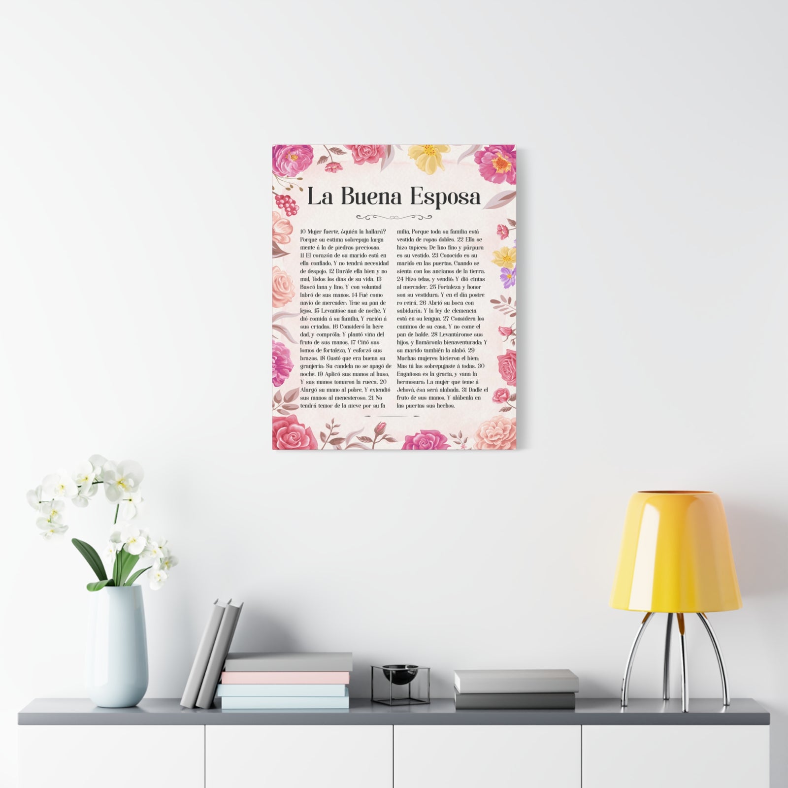 Scripture Walls La Buena Esposa Proverbios 31:10 Spanish Bible Verse Canvas Christian Wall Art Ready to Hang-Express Your Love Gifts