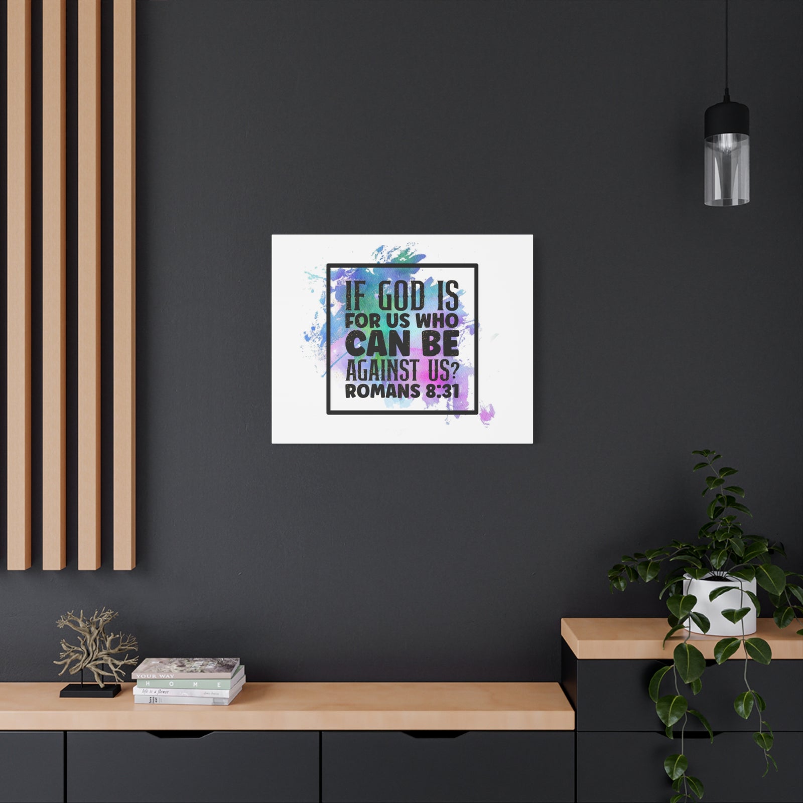 Scripture Walls Romans 8:31 Who Can Be Against Us Bible Verse Canvas Christian Wall Art Ready to Hang Unframed-Express Your Love Gifts