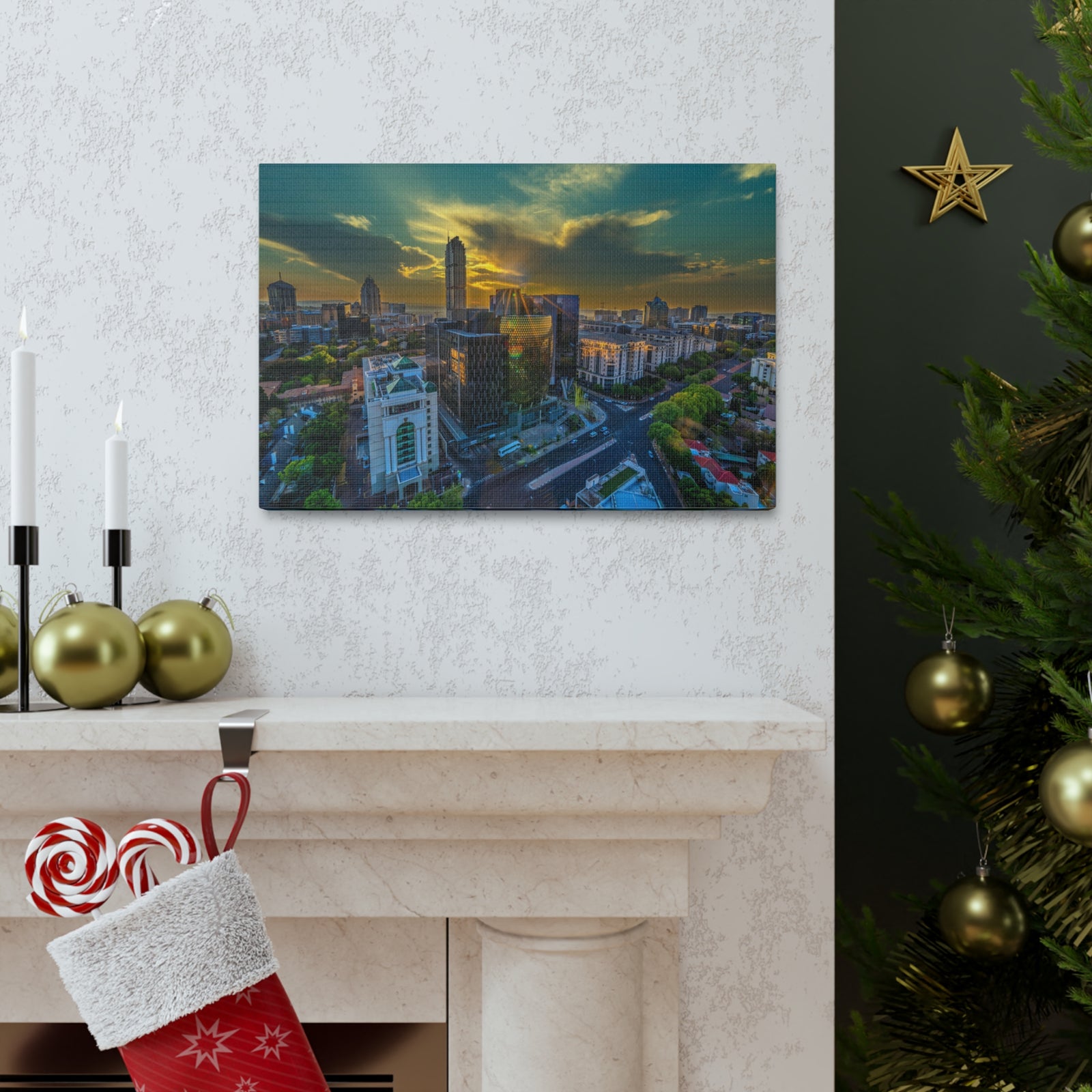 Johannesburg Daytime Skyline Canvas Artwork High-Quality Breathtaking Stunning Cityscape for Home Decor Ready to Hang-Express Your Love Gifts