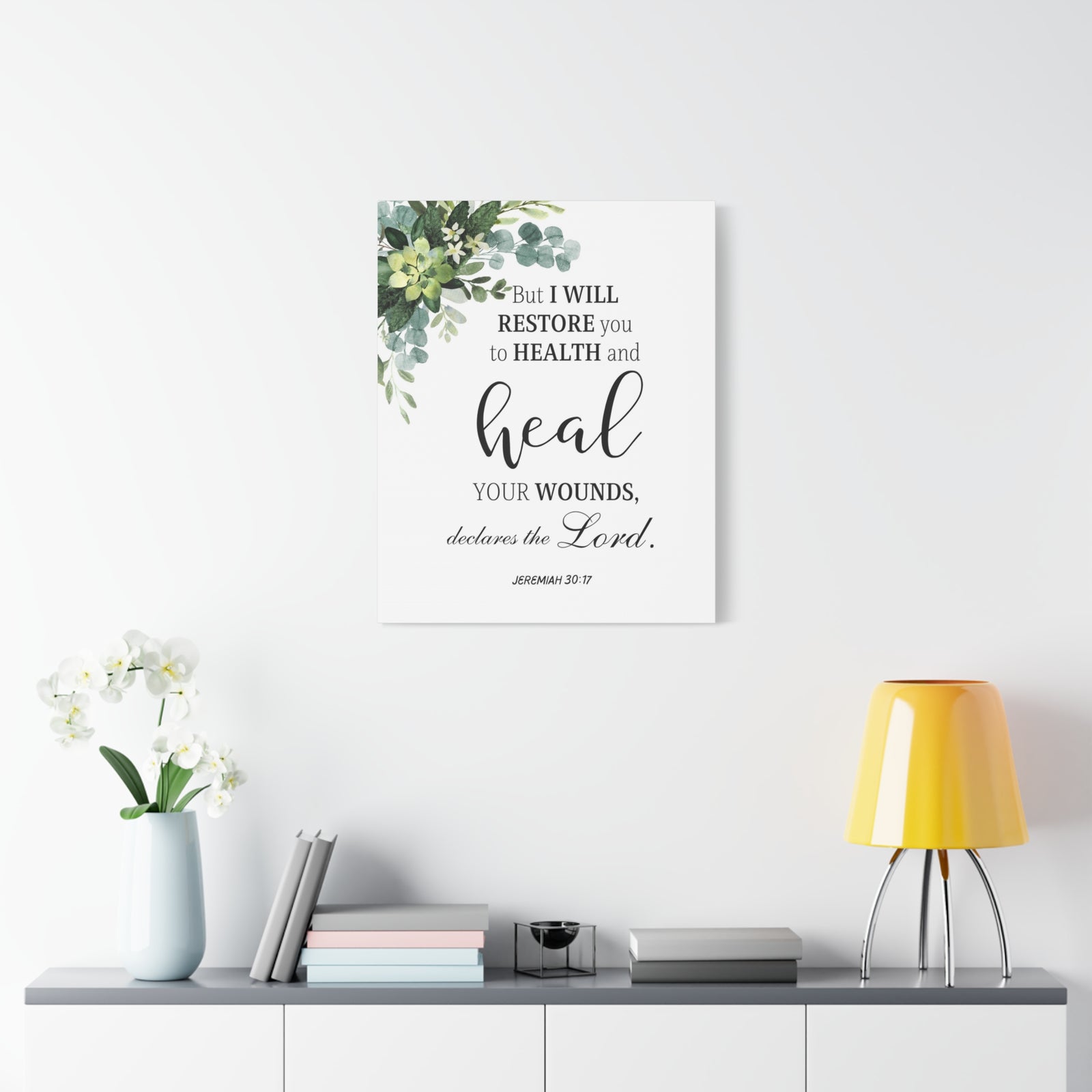 Scripture Walls Jeremiah 30:17 I Will Restore You Bible Verse Canvas Christian Wall Art Ready to Hang Unframed-Express Your Love Gifts