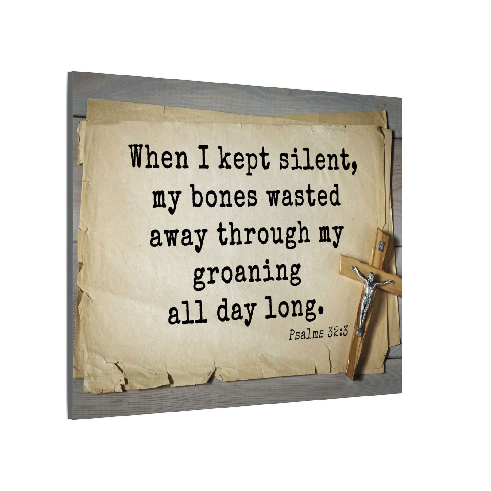 Scripture Walls All Day Long Psalms 32:3 Bible Verse Canvas Christian Wall Art Ready to Hang-Express Your Love Gifts