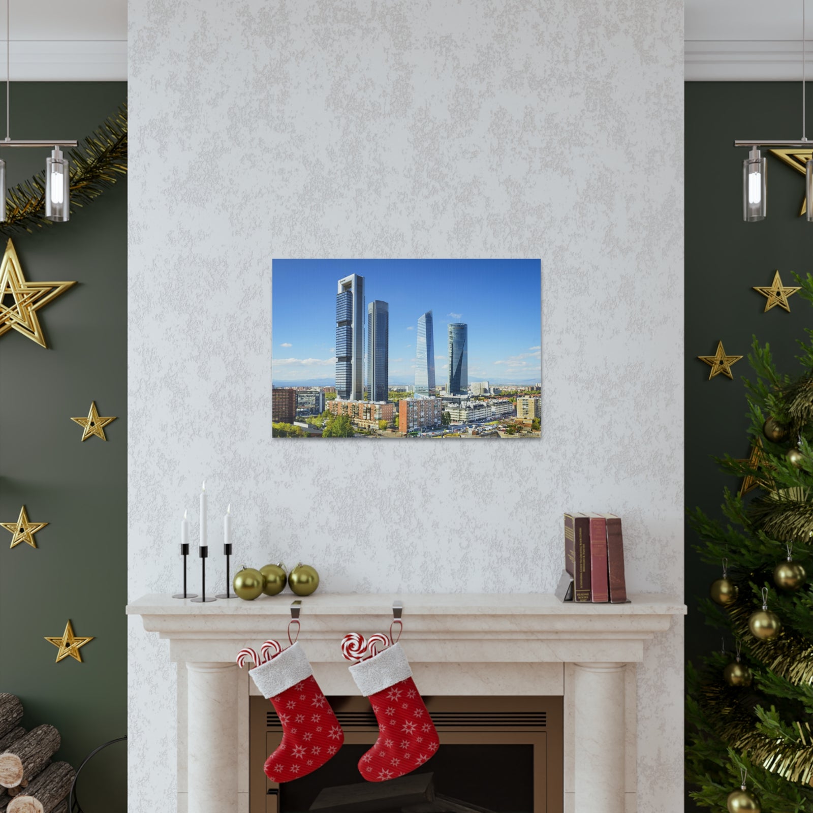 Madrid Daytime Skyline Canvas Artwork High-Quality Breathtaking Stunning Cityscape for Home Decor Ready to Hang-Express Your Love Gifts