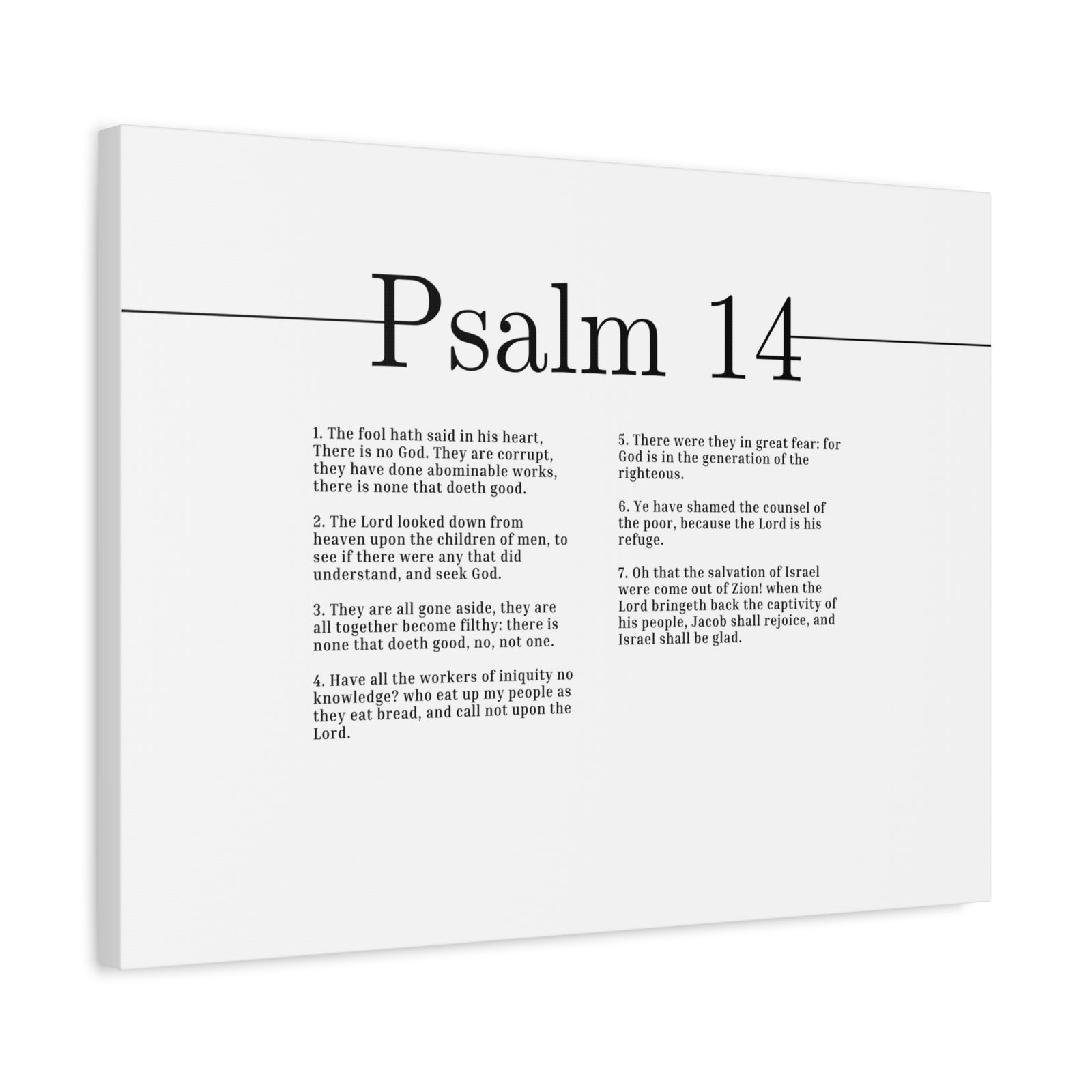 Scripture Canvas Seek God Psalm 14 Christian Wall Art Bible Verse Print Ready to Hang-Express Your Love Gifts