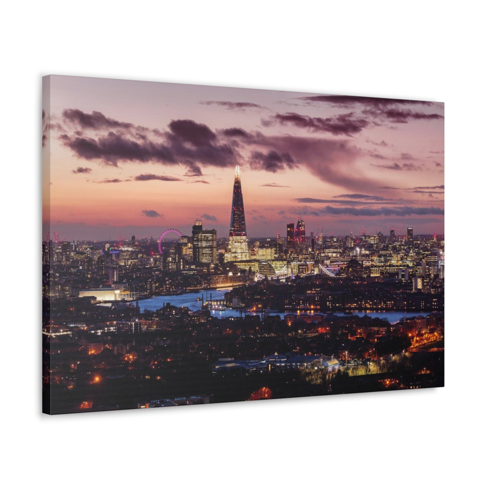 London Night Skyline Canvas Artwork High-Quality Breathtaking Stunning Cityscape for Home Decor Ready to Hang-Express Your Love Gifts