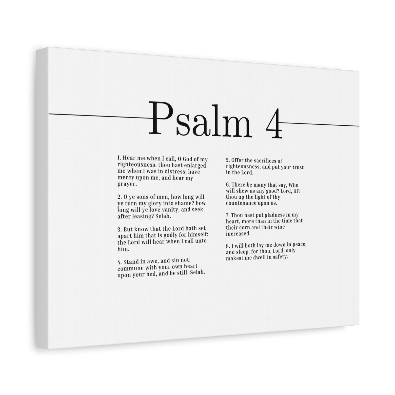 Scripture Canvas O God Of My Righteousness Psalm 4 Christian Wall Art Bible Verse Print Ready to Hang-Express Your Love Gifts