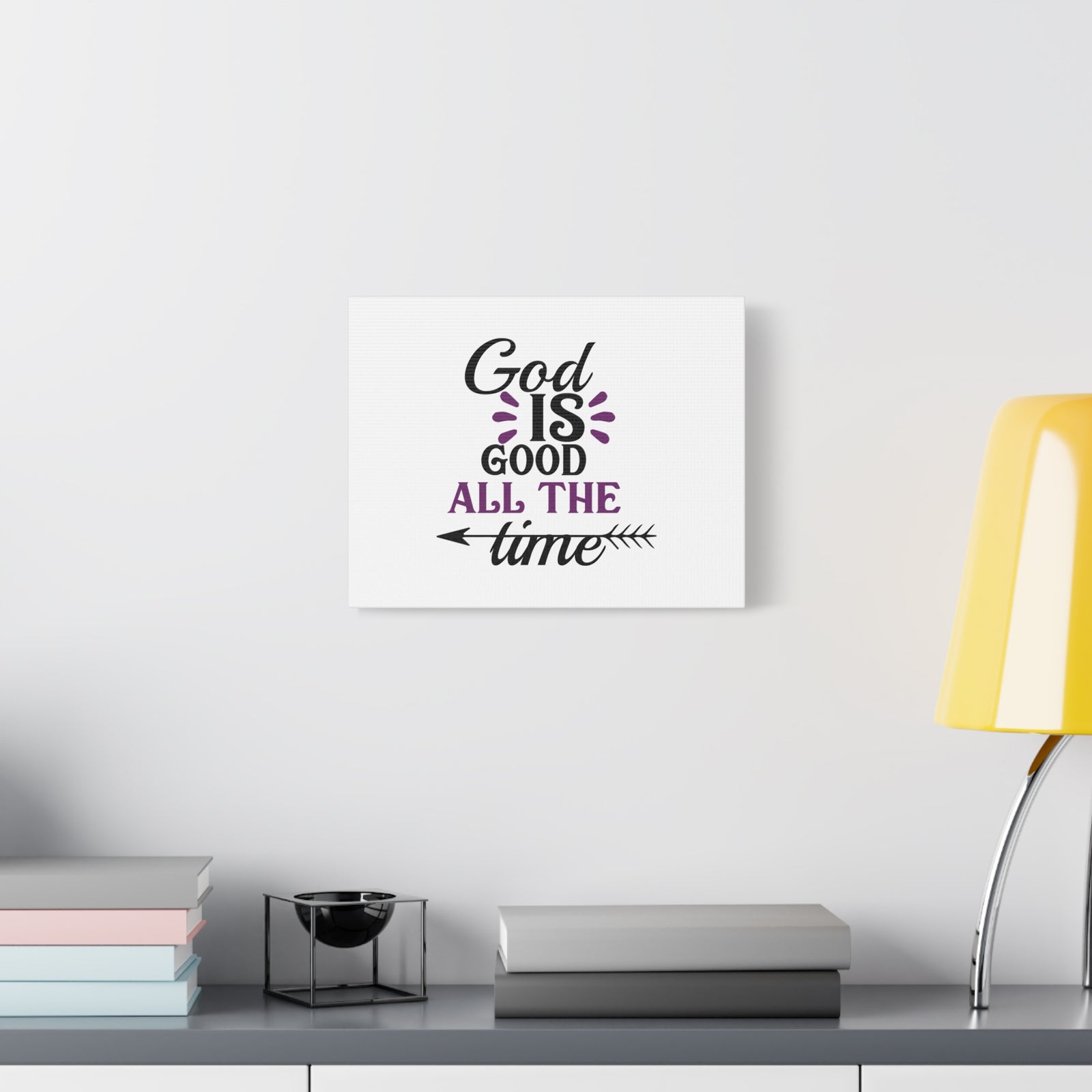 Scripture Canvas God Is Good All The Time Psalm 100:5 Christian Wall Art Bible Verse Print Ready to Hang-Express Your Love Gifts