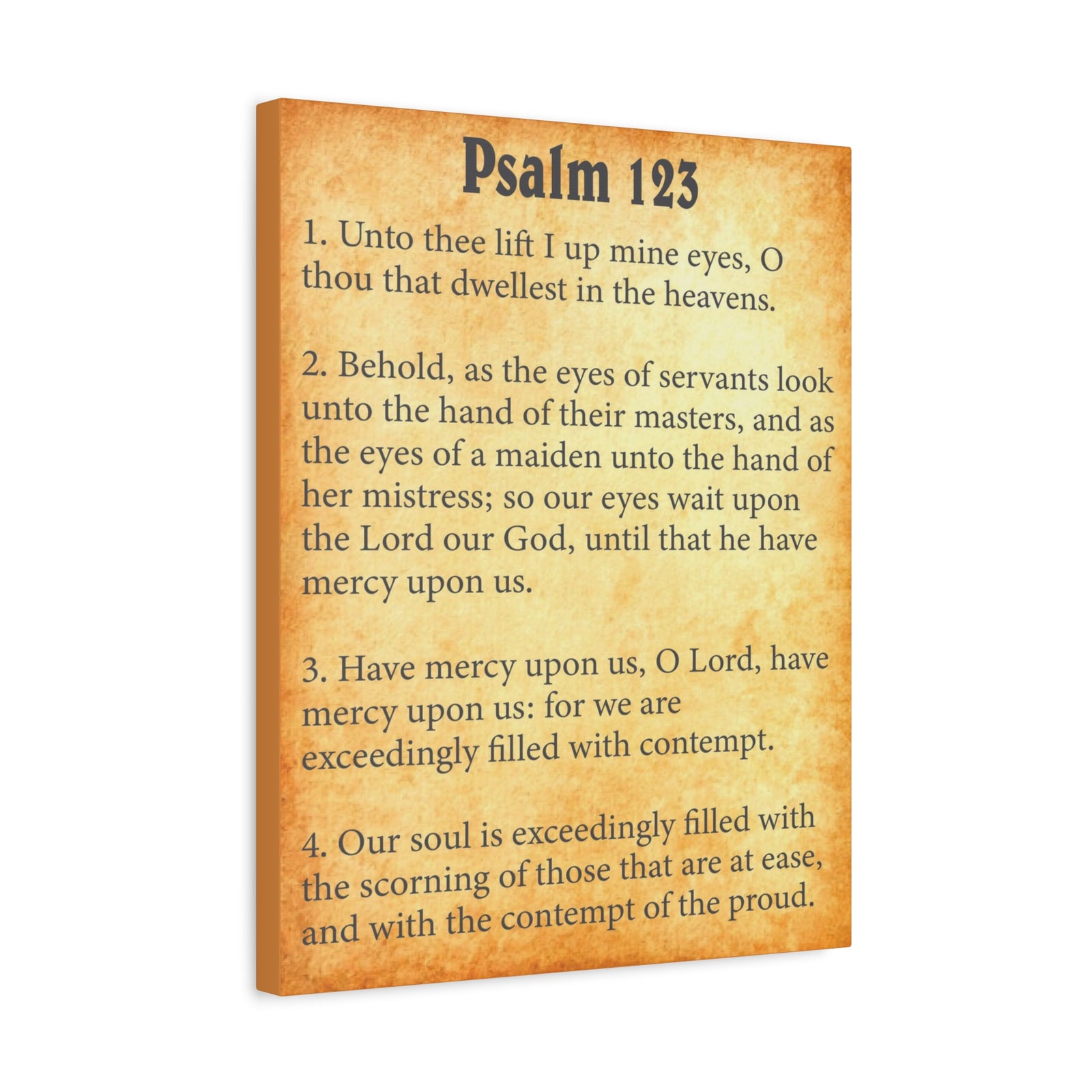 Scripture Walls Psalm 123 Gold Bible Chapter Canvas Christian Wall Art Ready to Hang-Express Your Love Gifts