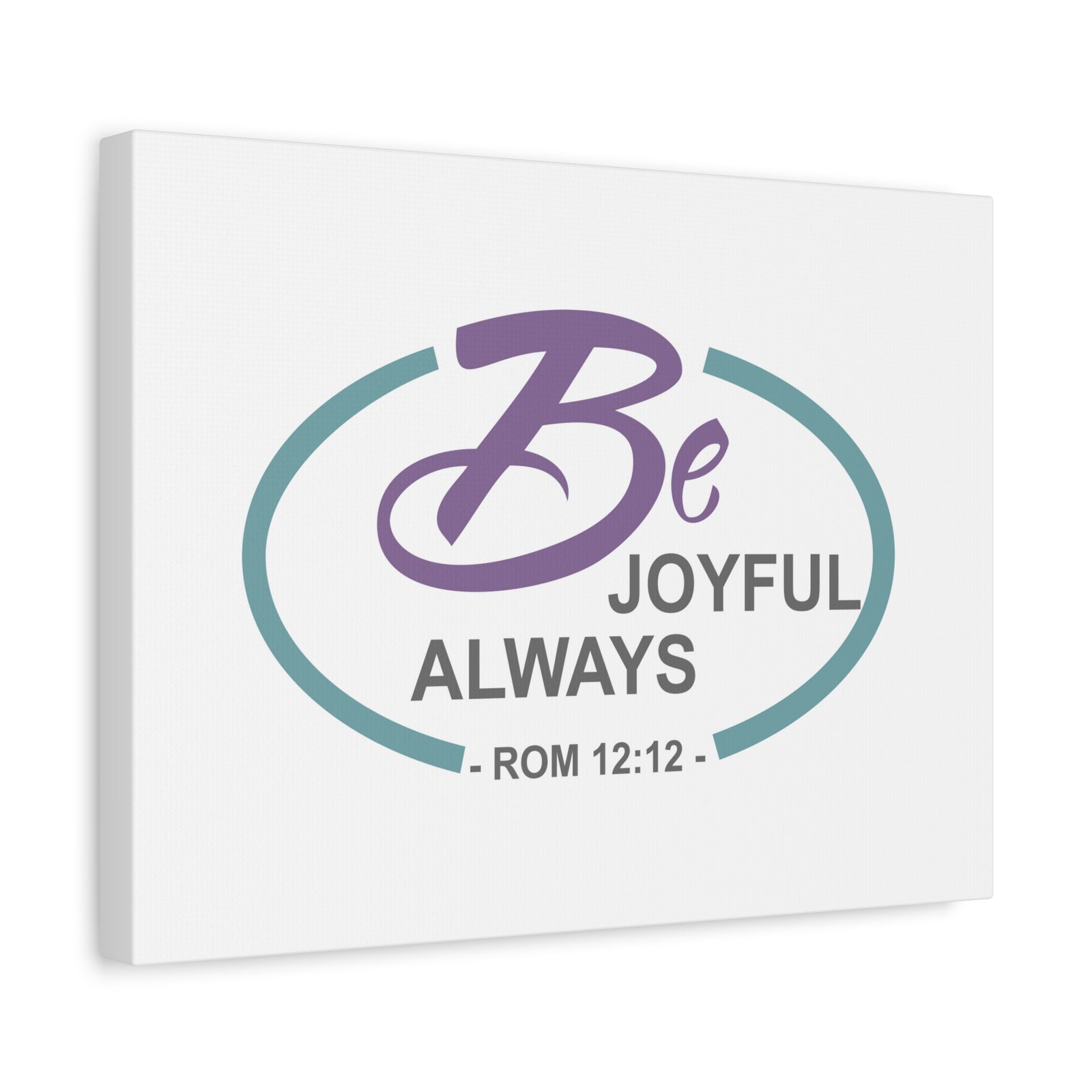Scripture Canvas Joyful Always Romans 12:12 Dark Purple Christian Wall Art Bible Verse Print Ready to Hang-Express Your Love Gifts