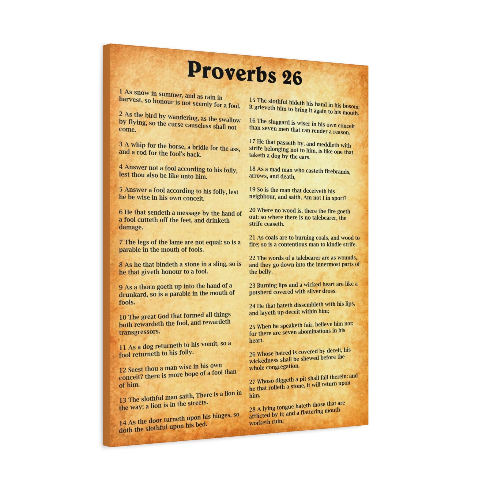 Scripture Walls Proverbs Chapter 26 Gold Bible Canvas Christian Wall Art Ready to Hang Unframed-Express Your Love Gifts