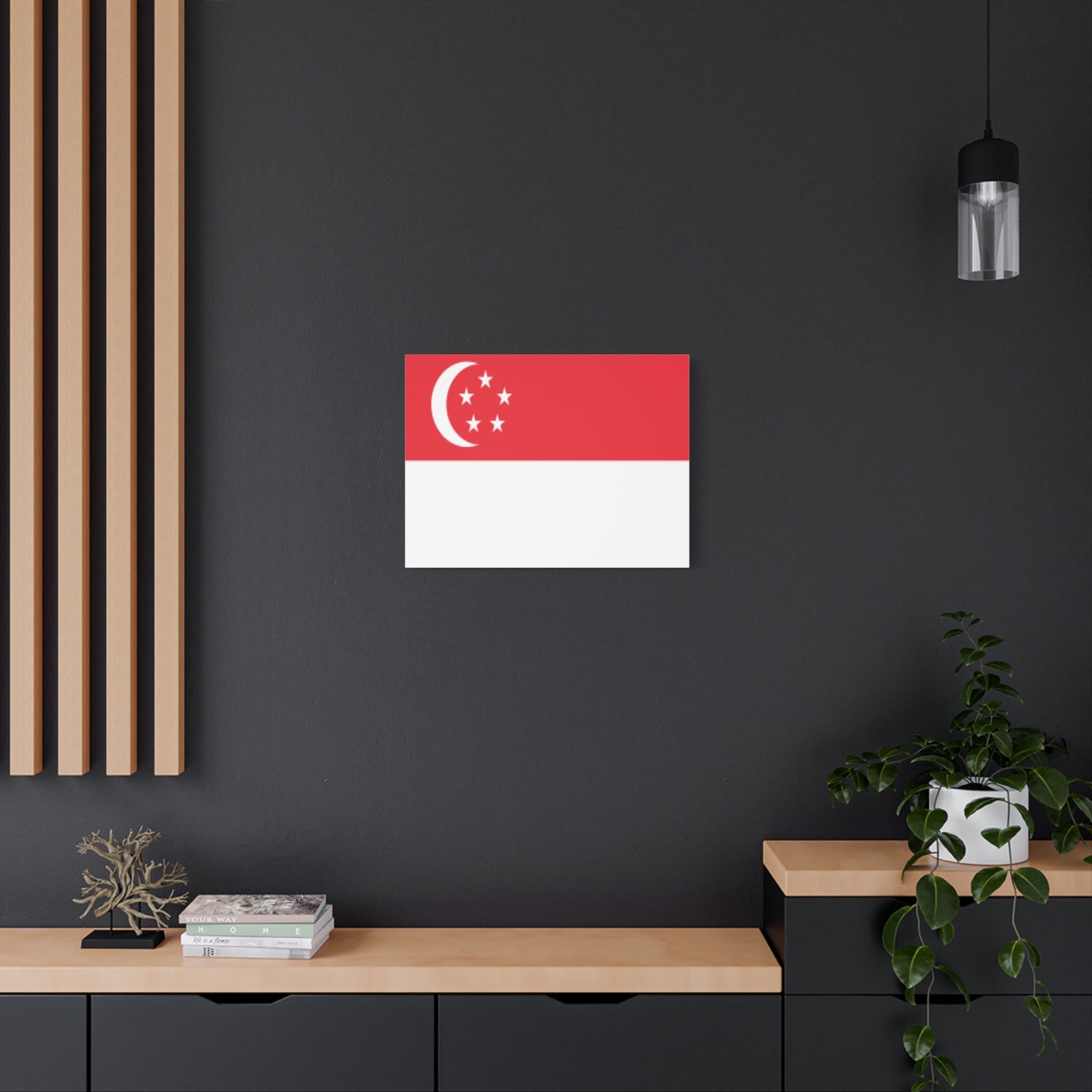 Singapore Country Flag Canvas Vibrant Wall Art Unframed Home Decor-Express Your Love Gifts