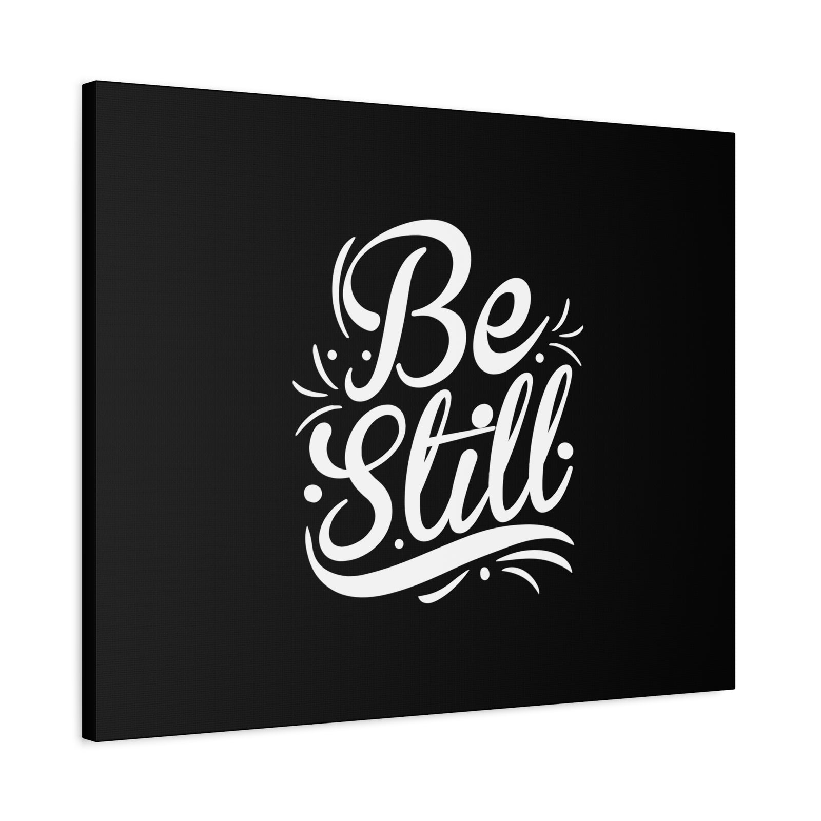 Scripture Canvas Be Still White Psalm 46:10 Christian Wall Art Bible Verse Print Ready to Hang-Express Your Love Gifts
