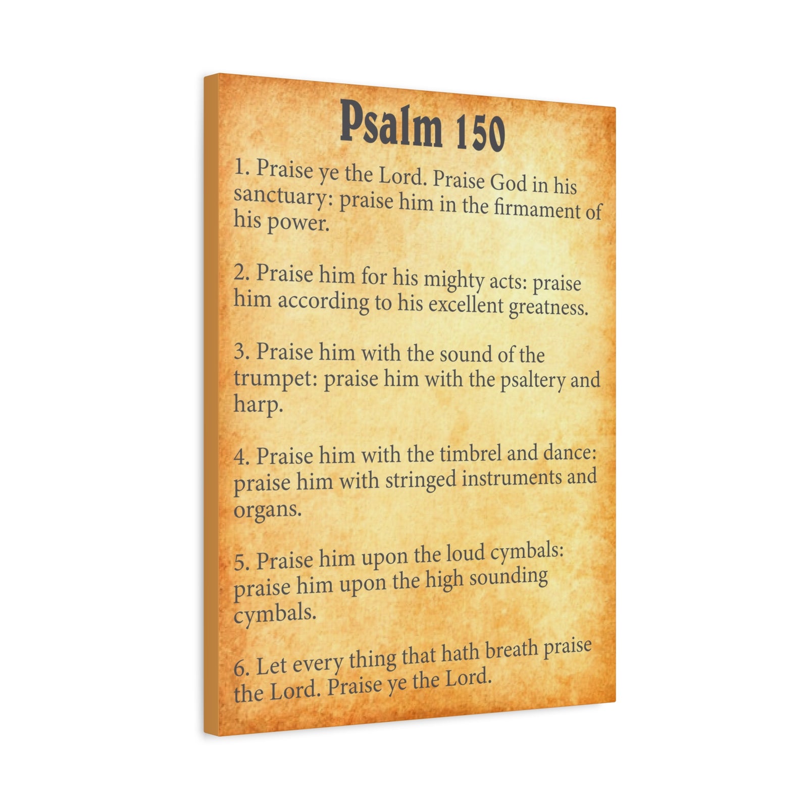 Scripture Walls Psalm 150 Gold Bible Chapter Canvas Christian Wall Art Ready to Hang-Express Your Love Gifts