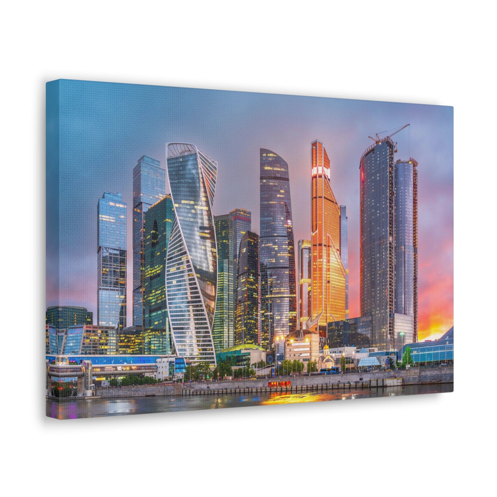 Moscow Night Skyline Canvas Artwork High-Quality Breathtaking Stunning Cityscape for Home Decor Ready to Hang-Express Your Love Gifts