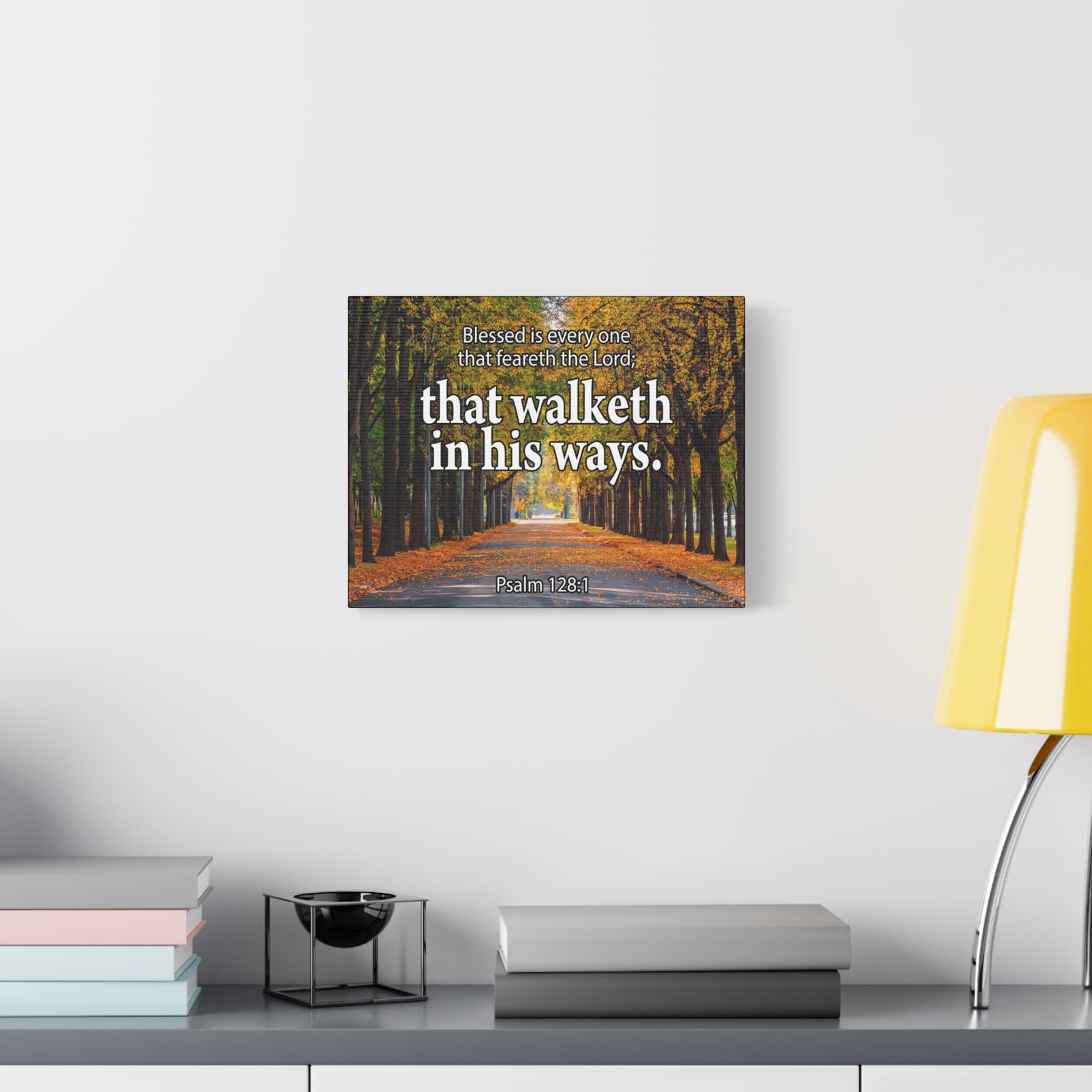 Scripture Canvas Blessed is Every One Psalm 128:1 Christian Wall Art Bible Verse Print Ready to Hang-Express Your Love Gifts