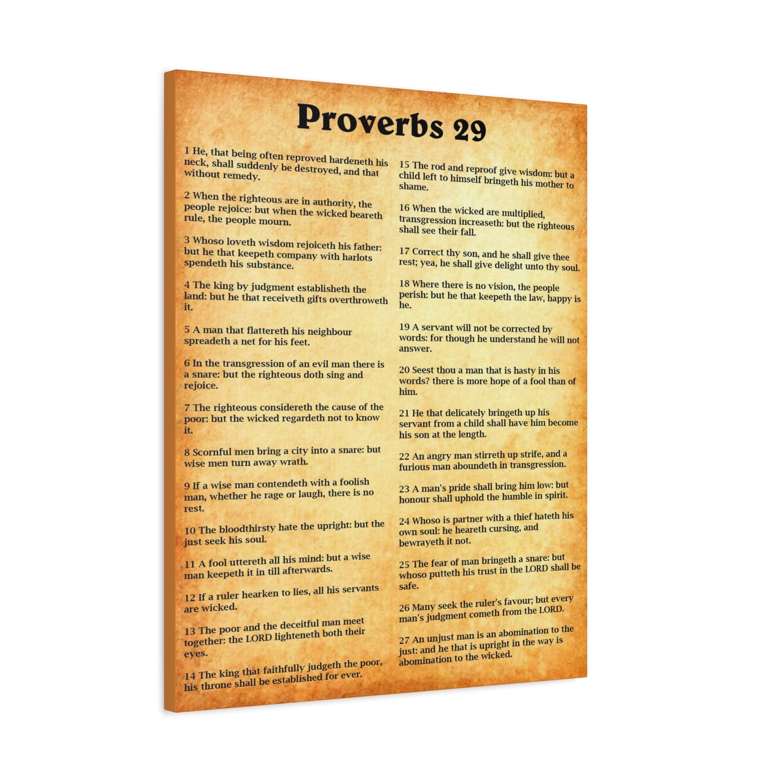 Scripture Walls Proverbs Chapter 29 Gold Bible Canvas Christian Wall Art Ready to Hang Unframed-Express Your Love Gifts