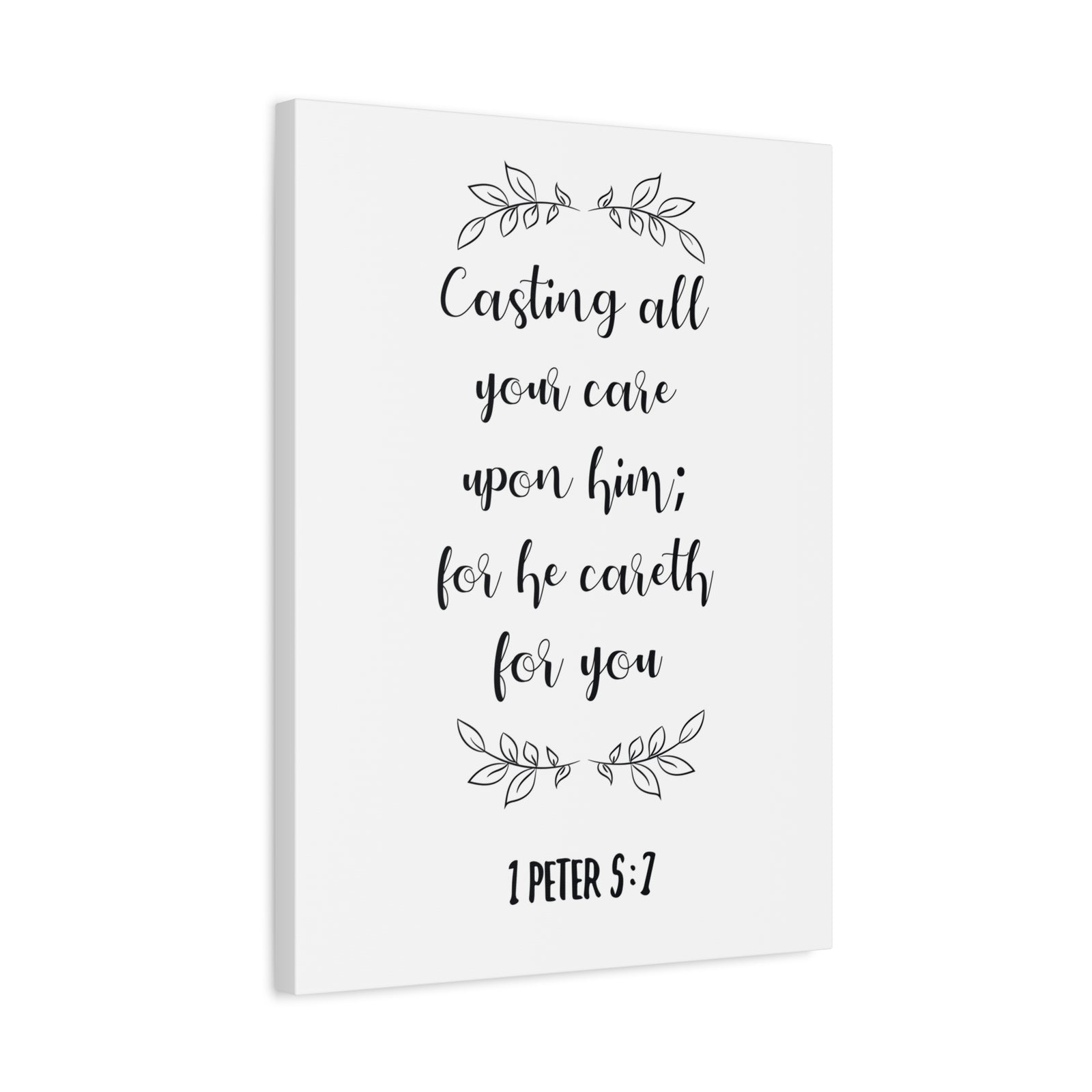 Scripture Canvas Casting All Your Care 1 Peter 5:7 Christian Wall Art Bible Verse Print Ready To Hang-Express Your Love Gifts