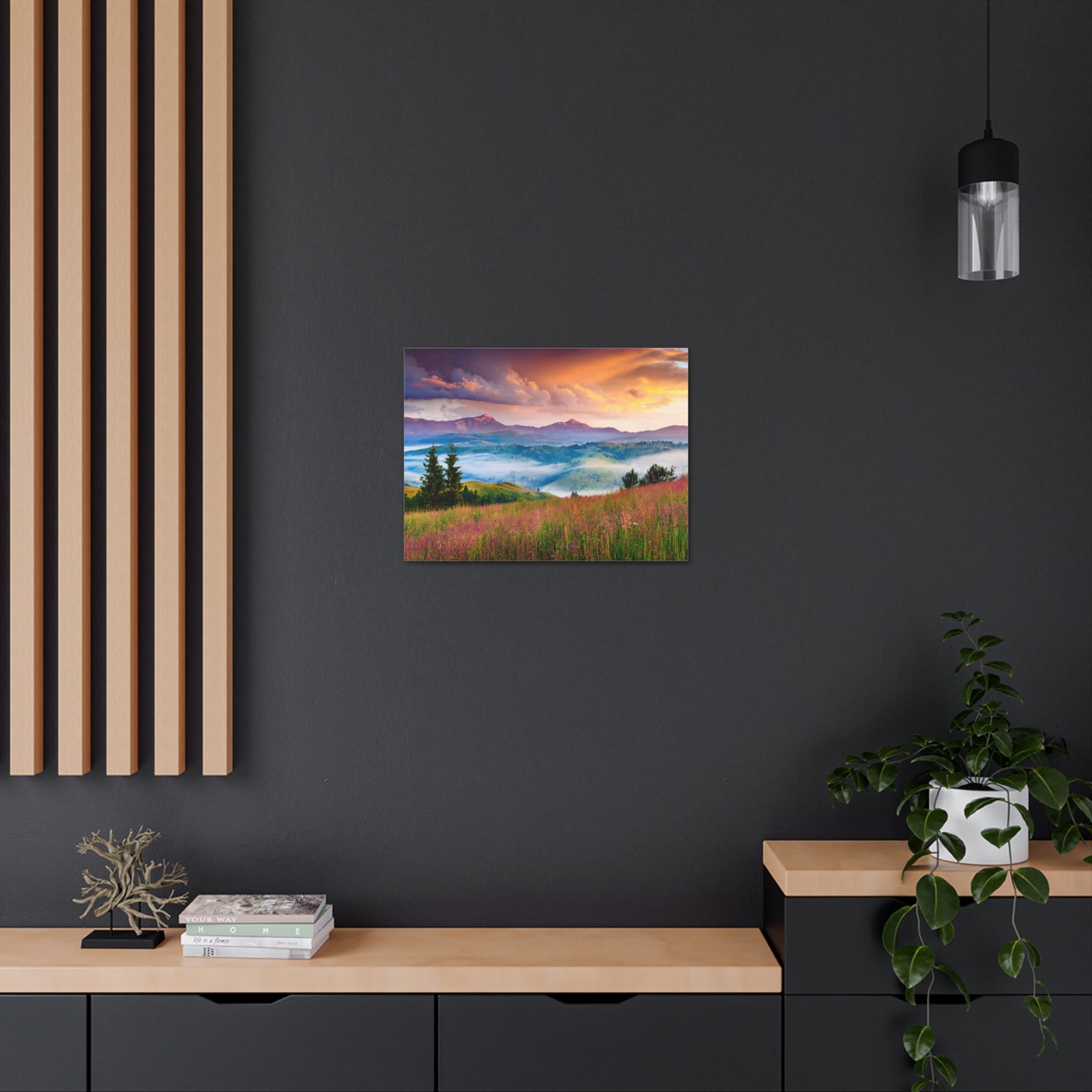 Majestic Mountain Mystic Forest Nature Wilderness Photography Canvas Wall Art for Home Decor Ready-to-Hang-Express Your Love Gifts